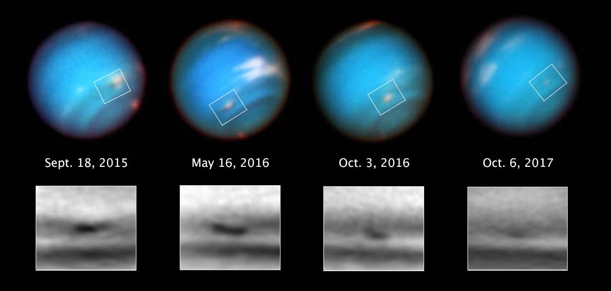 Neptune seen by the Hubble Space Telescope