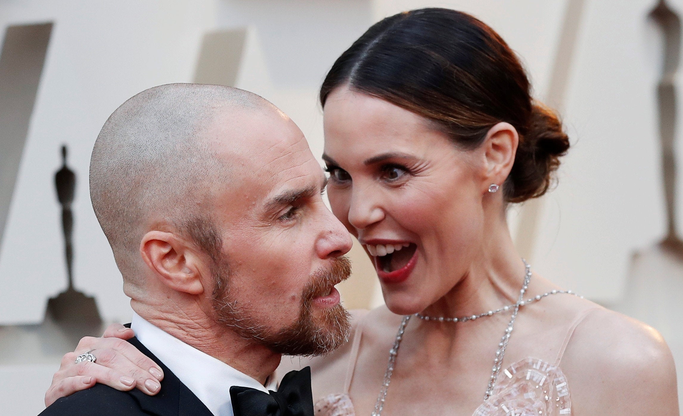 Sam Rockwell and Leslie Bibb arrive at the 91st Academy Awards