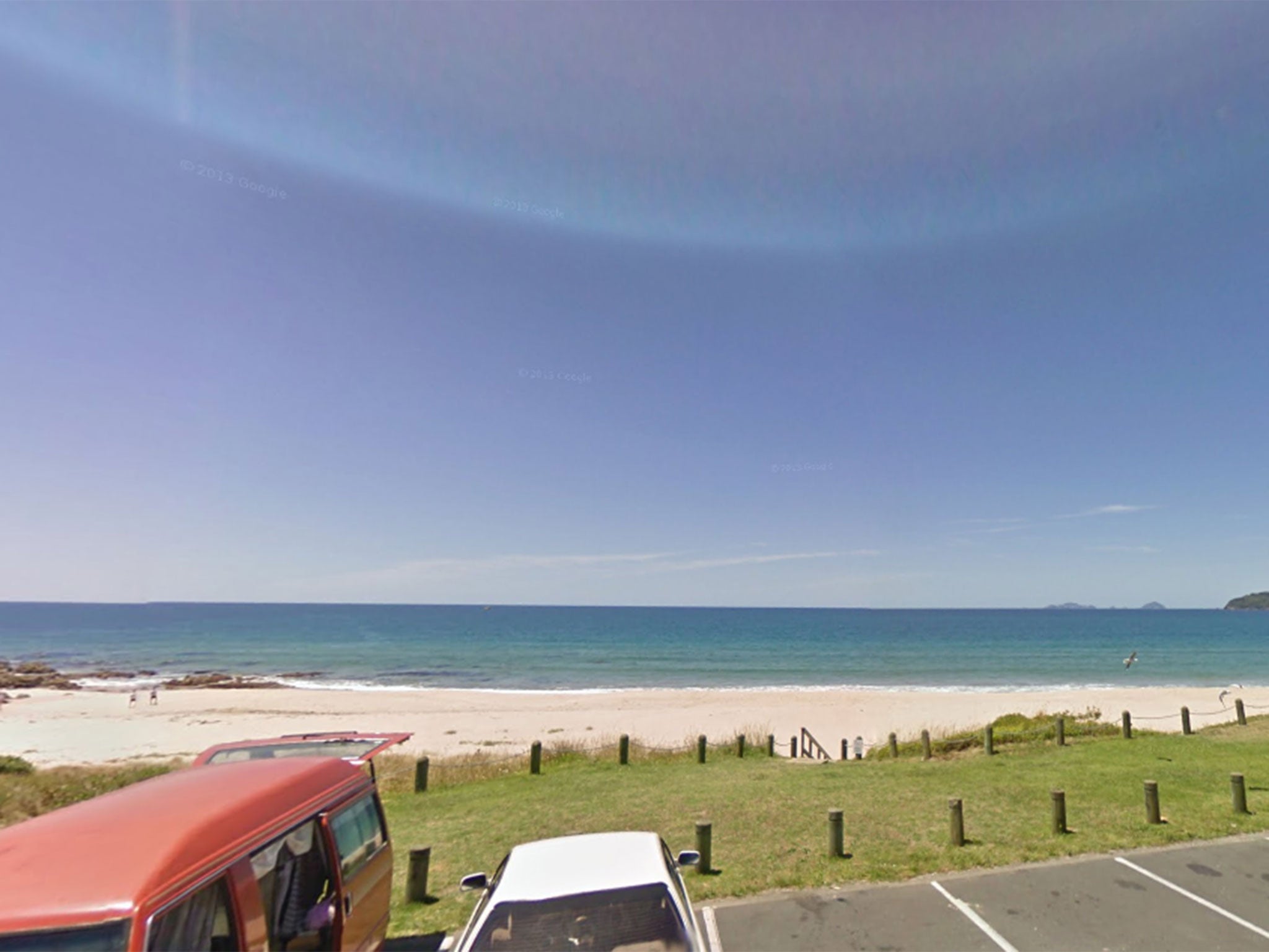 Ocean Beach in New Zealand, where Andrew Massey drowned while swimming on holiday