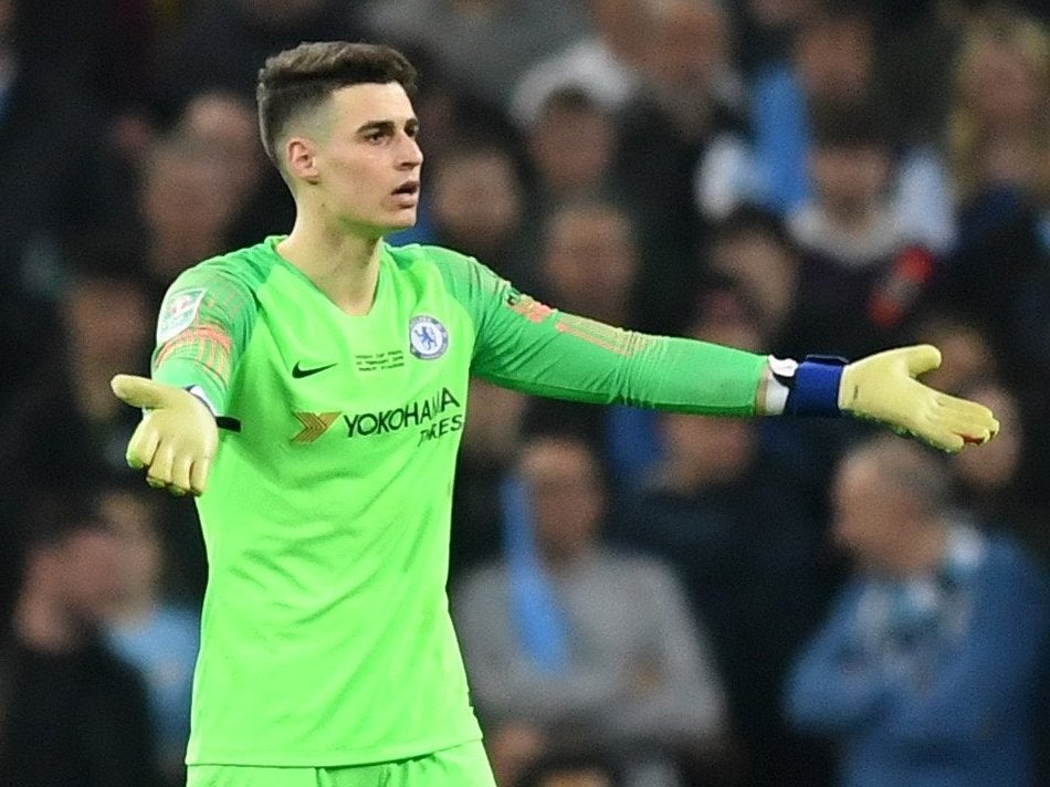 Kepa Arrizabalaga of Chelsea refuses to be substituted