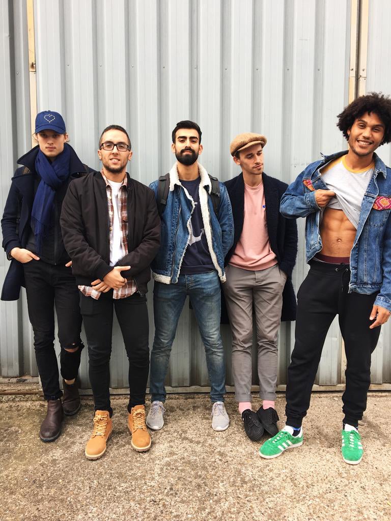 Ab fab: the group’s Seyed Hosseini lifts up his shirt