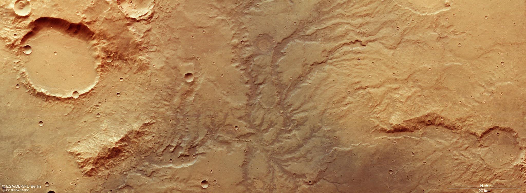 The valleys formed as they would on earth, with a strong flow of water carving its way through the landscape.

What is less clear is where the water came from. Due to a lack of knowledge about the past climate of Mars, scientists can not tell whether it came from groundwater, precipitation, melting glaciers or something unheard of.