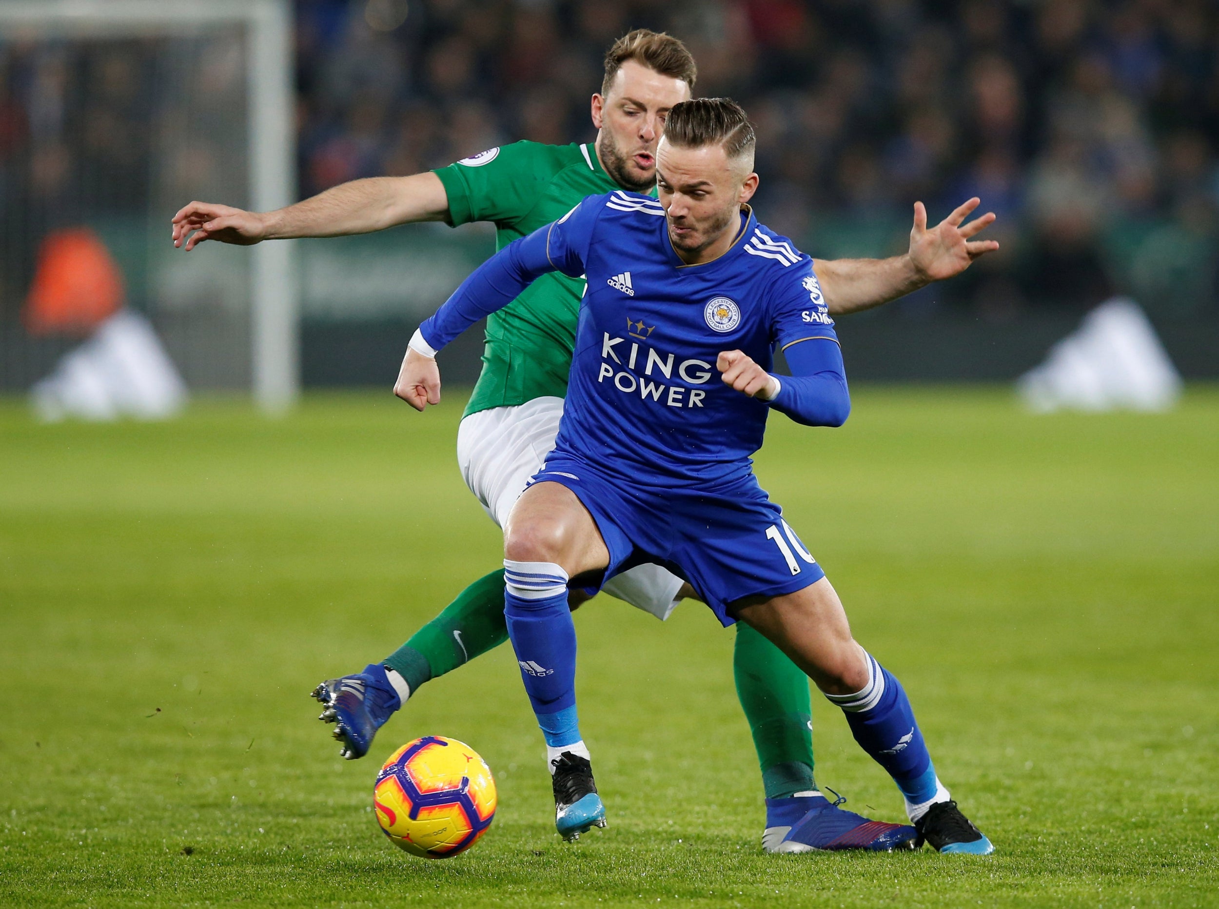 James Maddison in action for Leicester