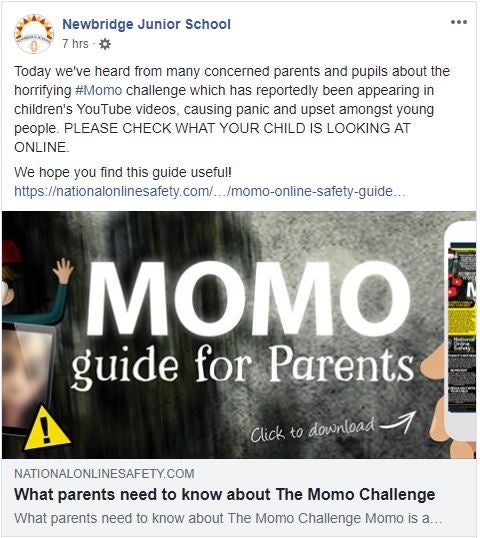 A post from Newbridge Junior School about the 'challenge' on 27 February 2019