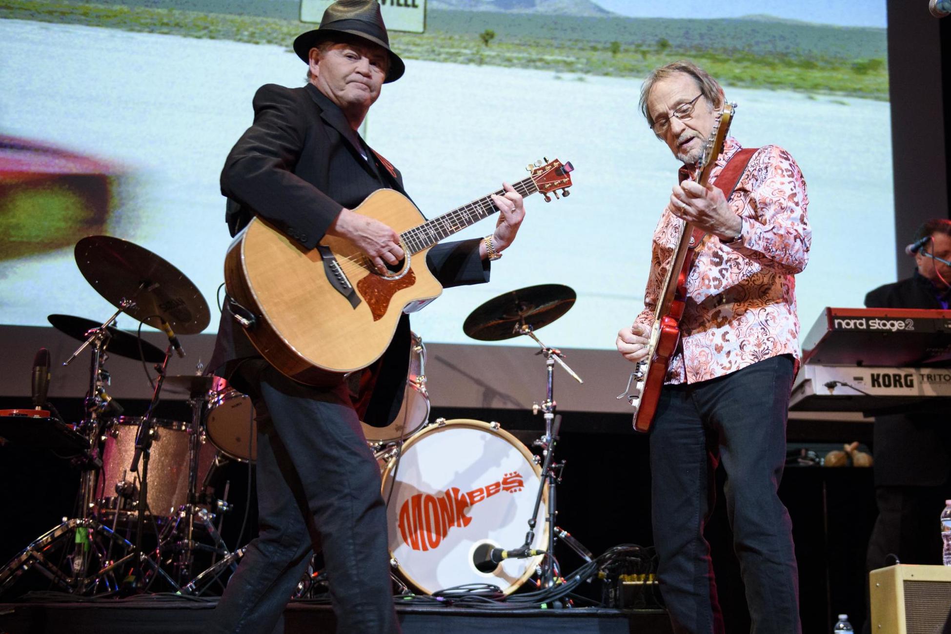 Tork performing with Micky Dolenz in New York in 2016