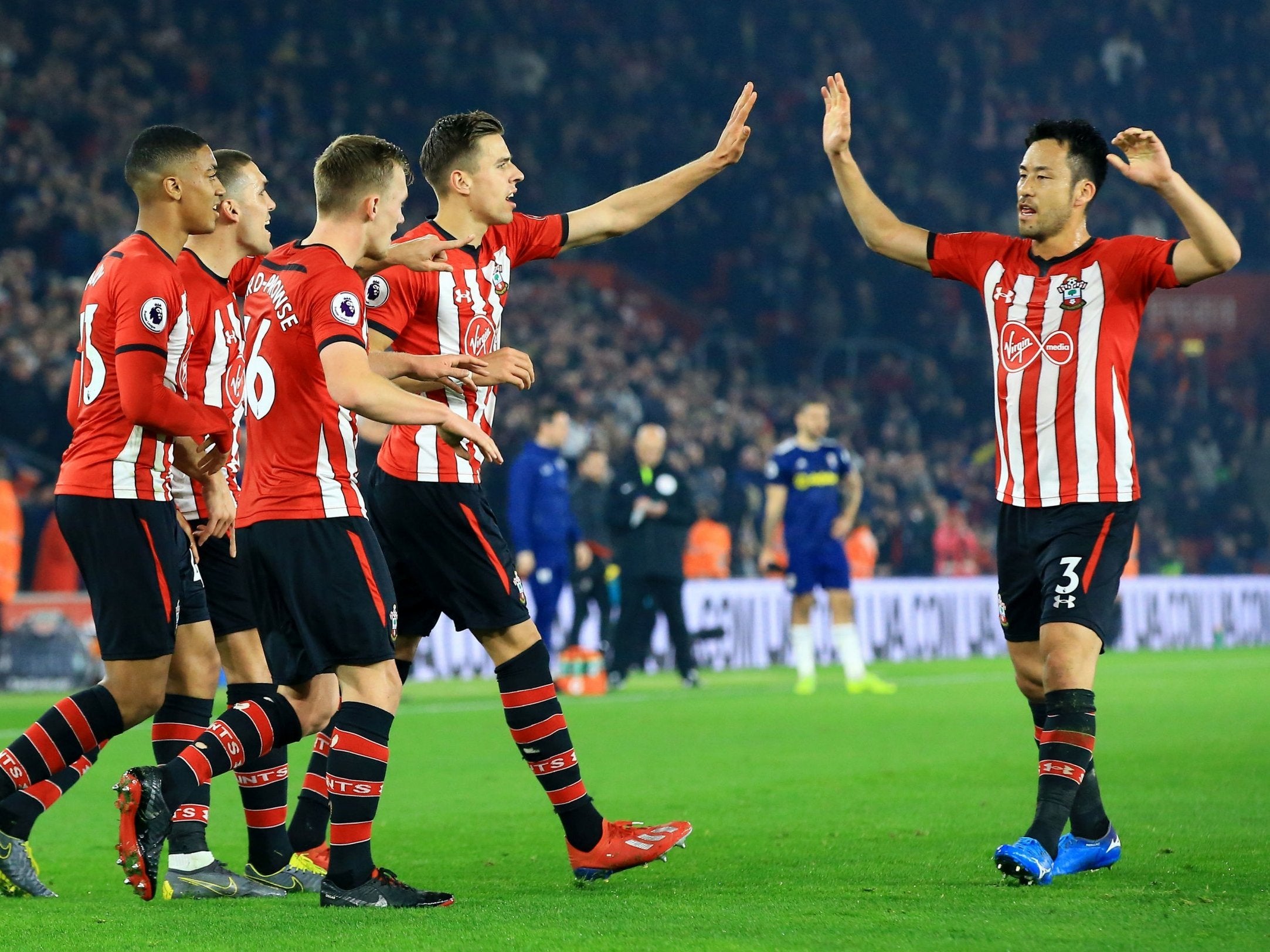 Saints celebrate vs Fulham