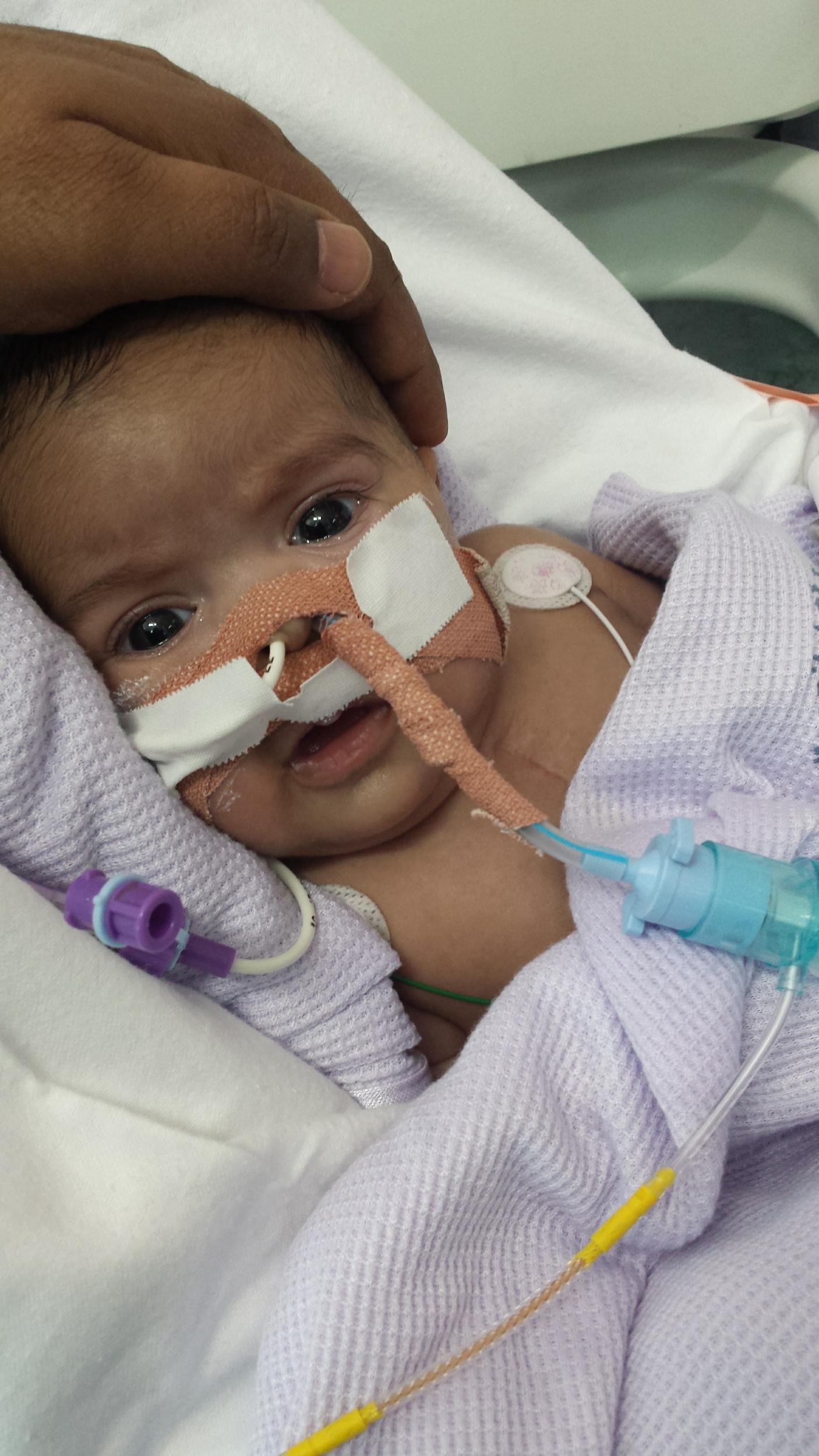 Imaan was days away from returning home when doctors noticed her oxygen levels dropping, but her father maintains this was just caused by her cries