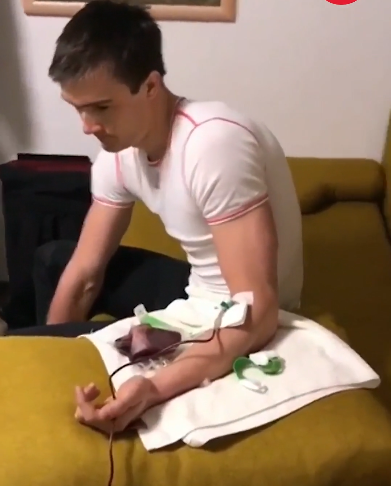 Max Hauke looks away after being caught