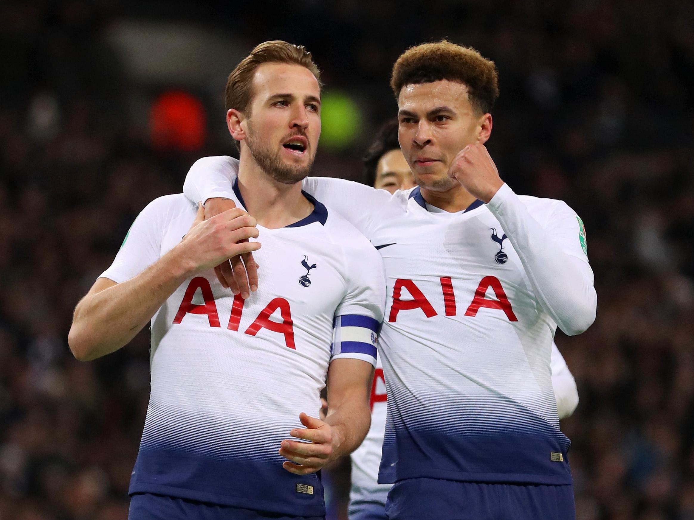 Harry Kane and Dele Alli celebrate vs Chelsea