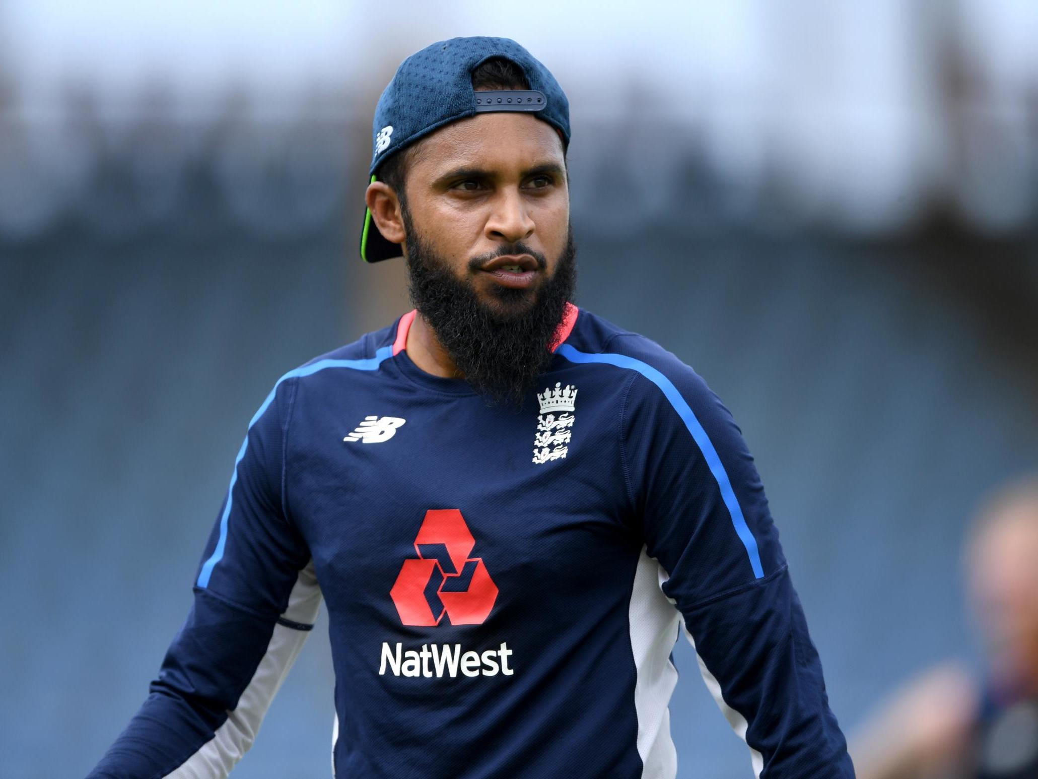 Adil Rashid in training for England ahead of the fifth ODI