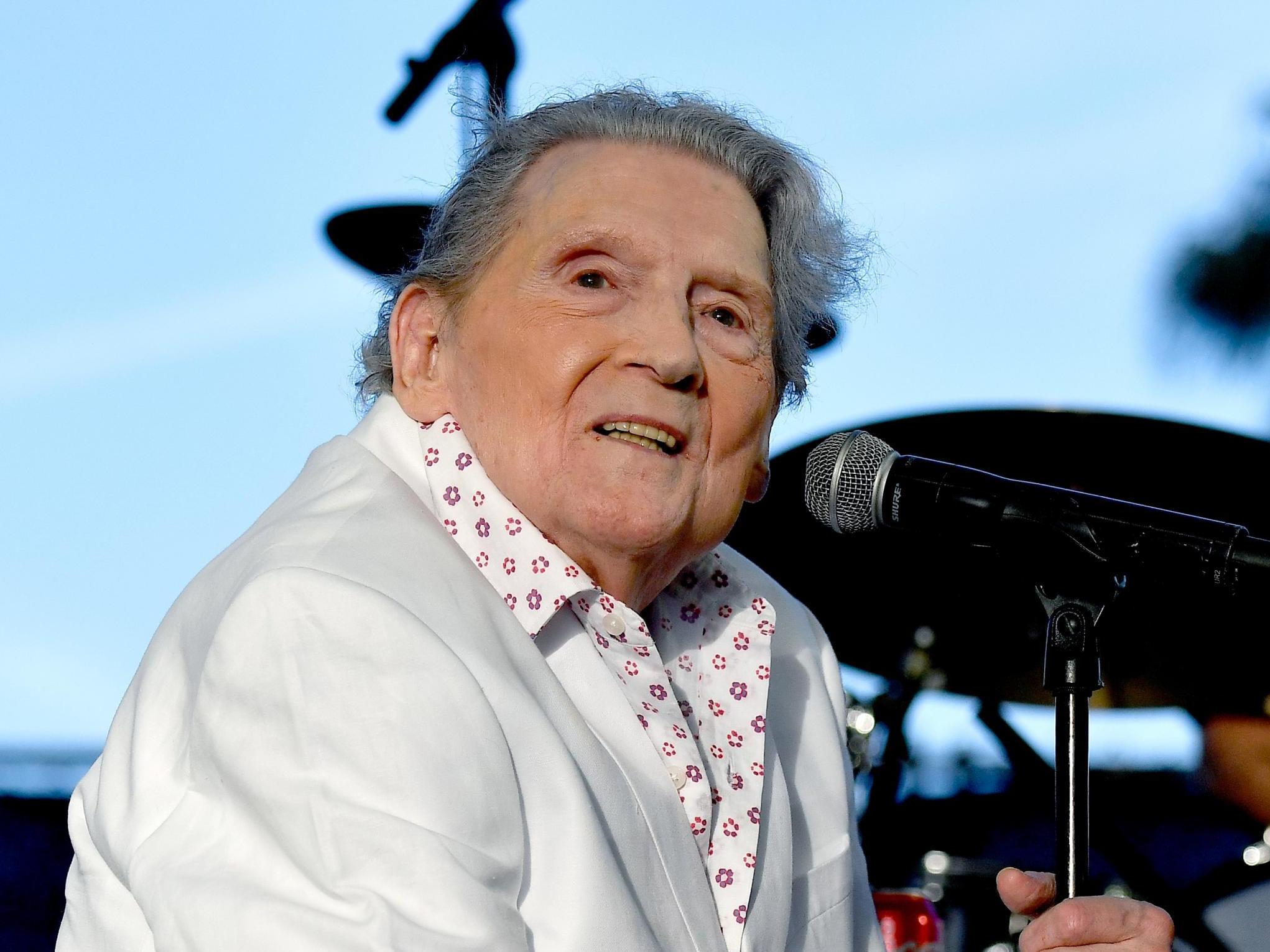 Jerry Lee Lewis performing at Stagecoach California's Country Music Festival at the Empire Polo Club in April 2017