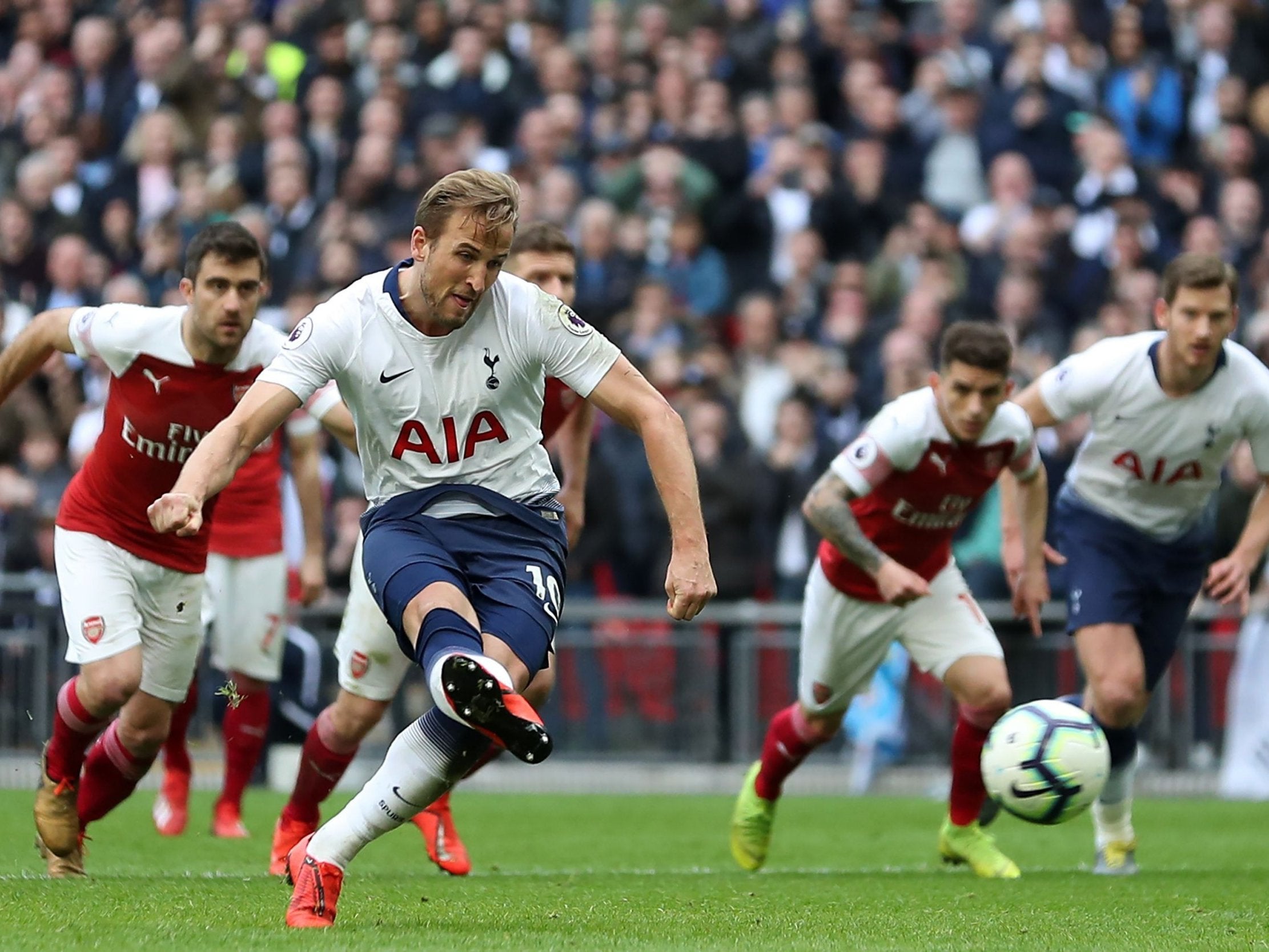 Harry Kane scored from the spot but was offisde when he was fouled in the area