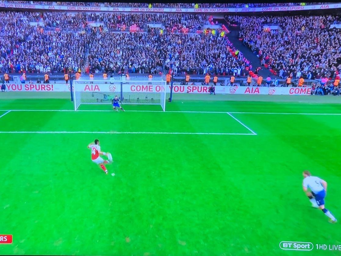 Jan Vertonghen was inside the penalty area when the kick was taken