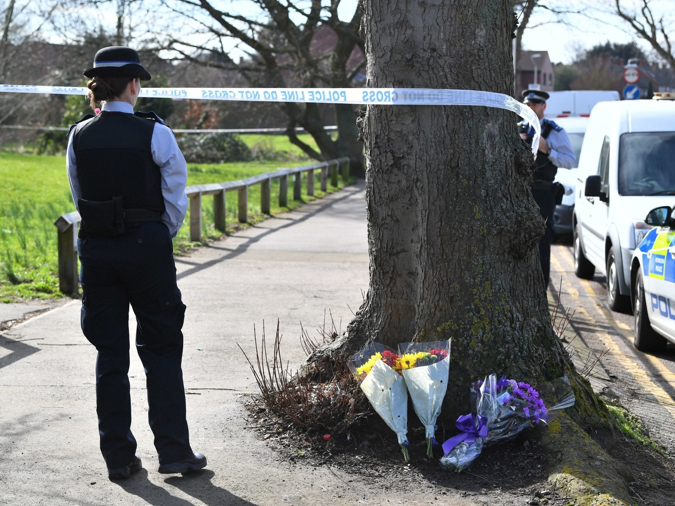 Locals laid tributes near the park on Saturday