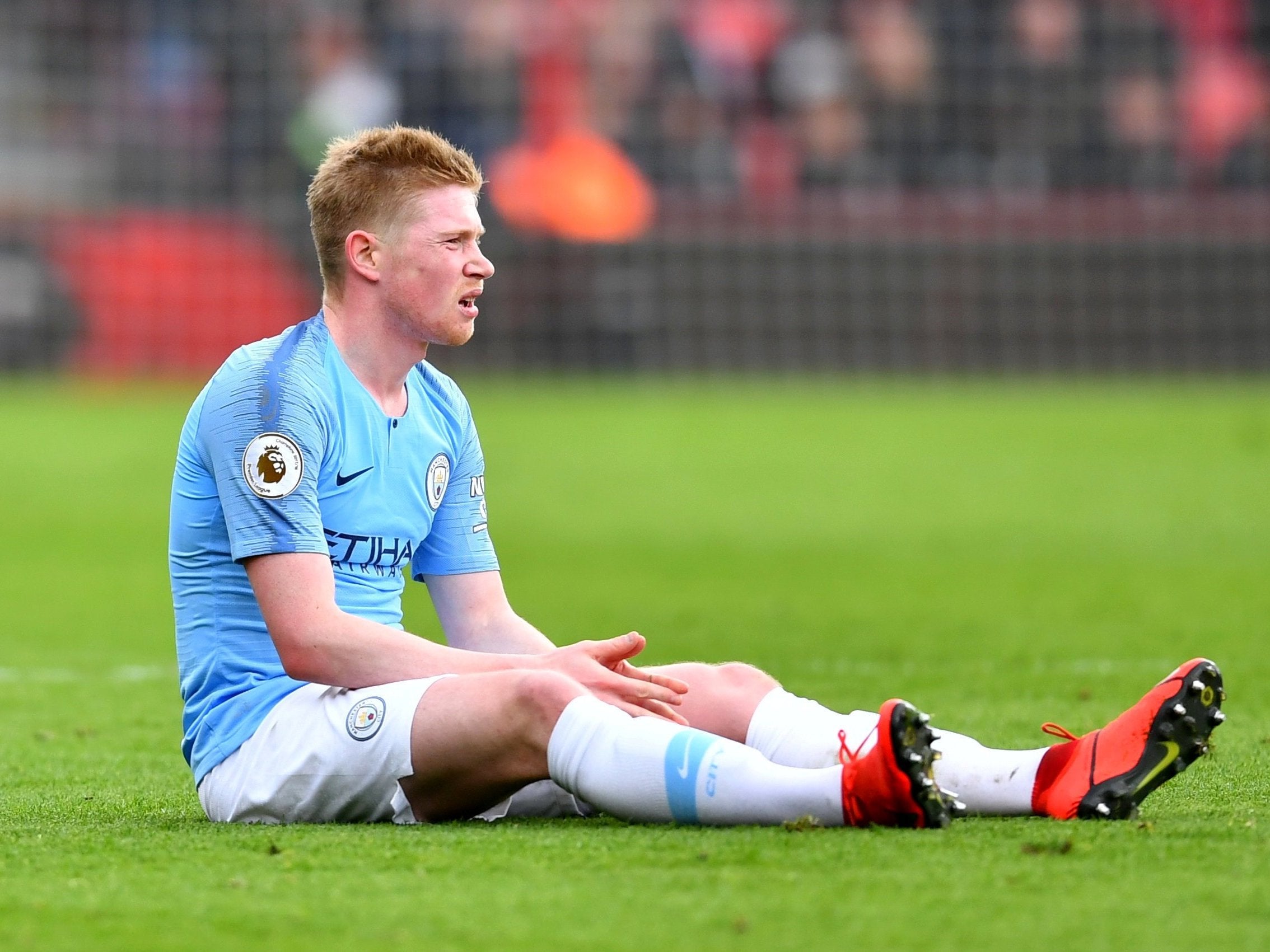 De Bruyne limped out of the game at the Vitality Stadium