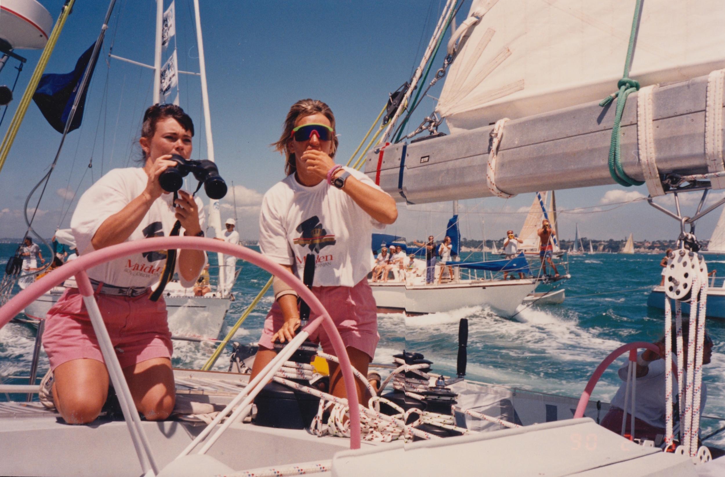 The ‘Maiden’ crew during one leg of the Whitbread Round the World Yacht Race