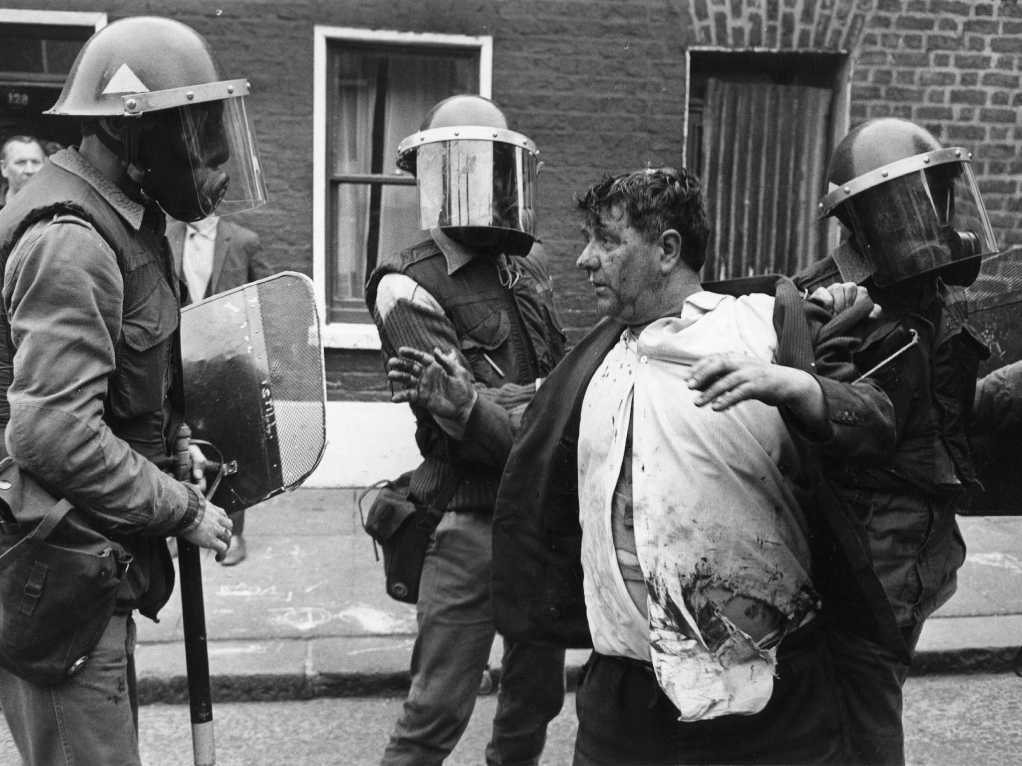 Five Catholics were killed, 60 injured and hundreds of homes devastated when the British Army imposed a curfew in the Falls Road, Belfast, on 3 July 1970 (Getty)