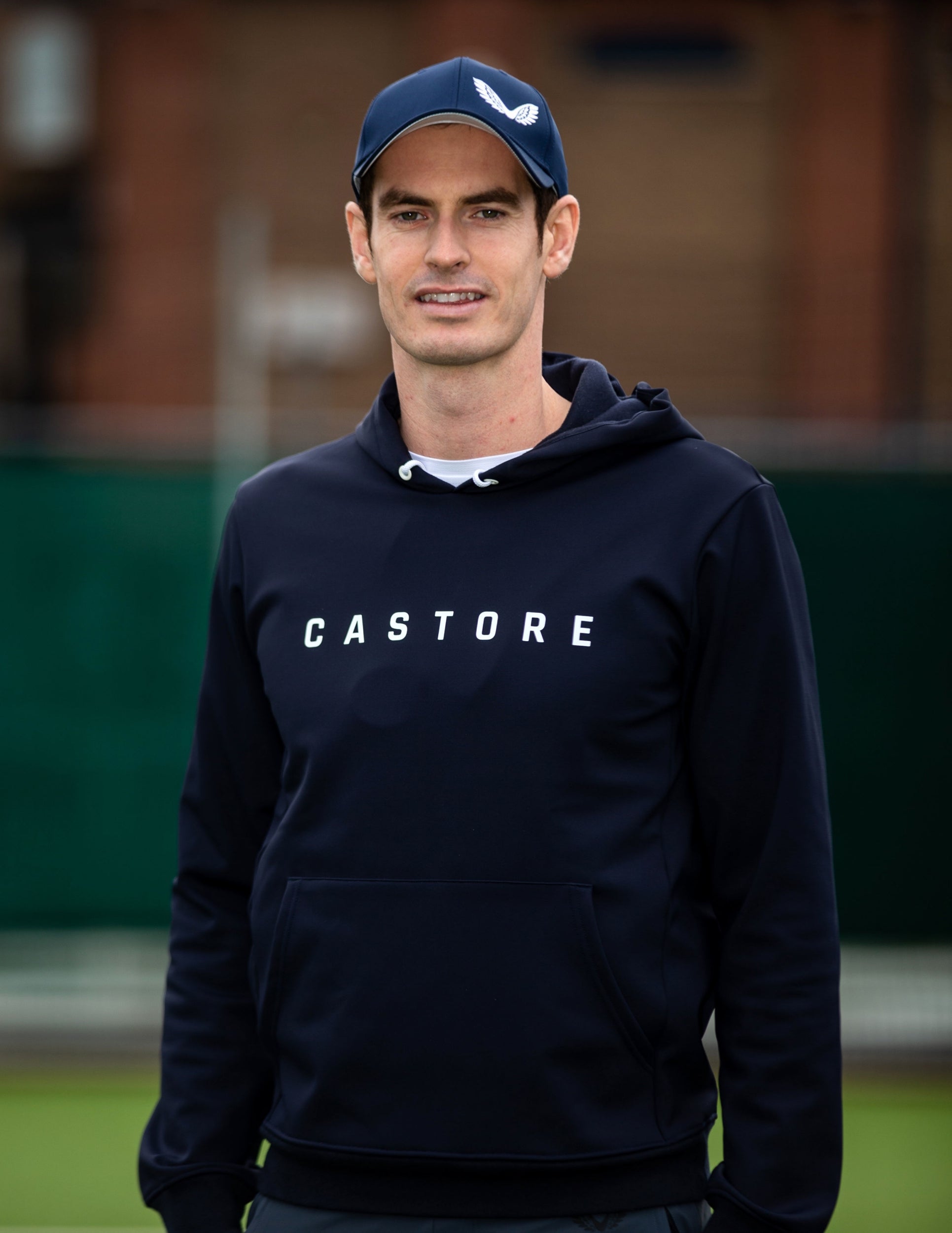 Murray poses during the Castore partnership announcement at the Queen's Club