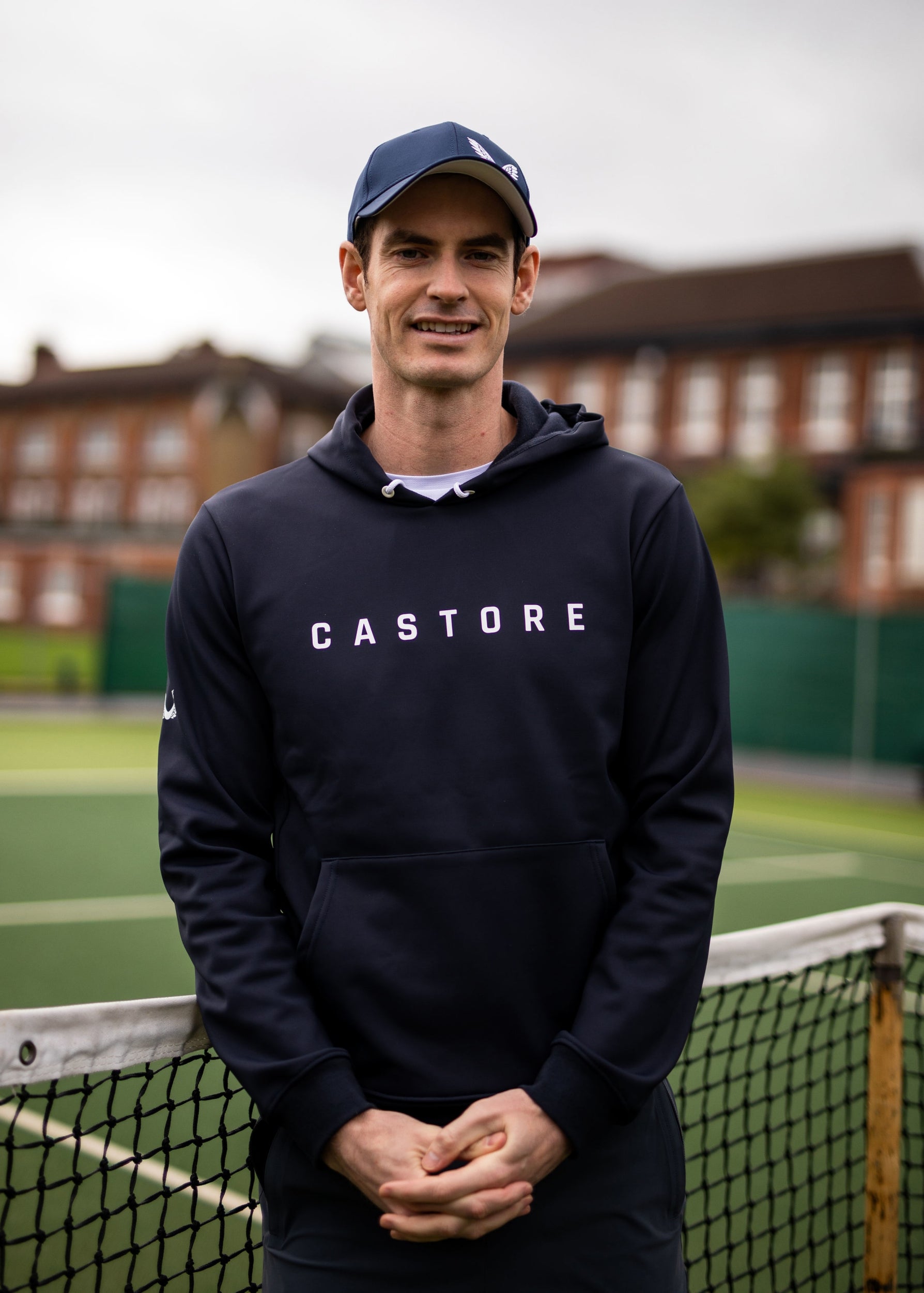 Murray poses during the Castore partnership announcement at the Queen's Club