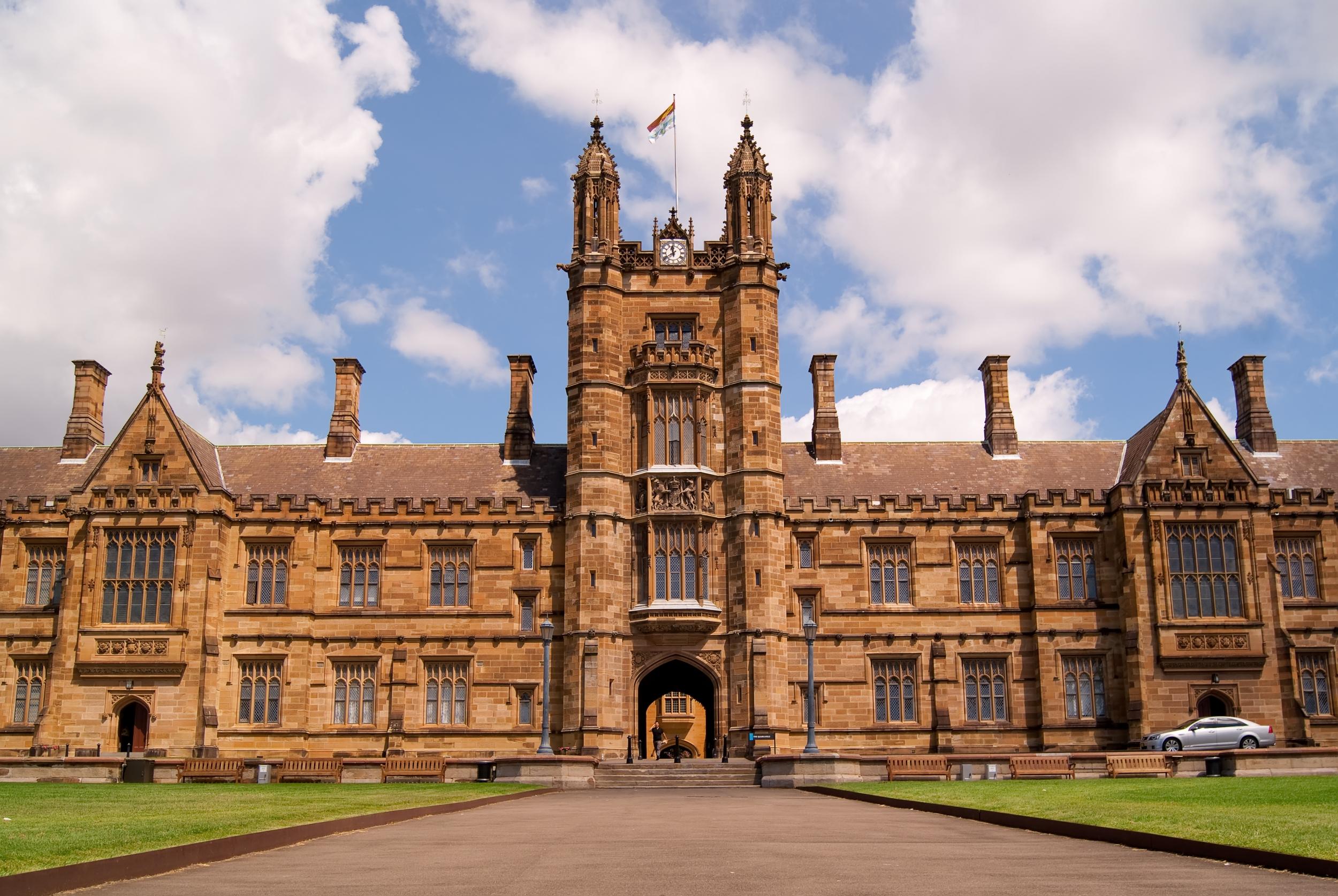 The main quadrangle building of the University of Sydney