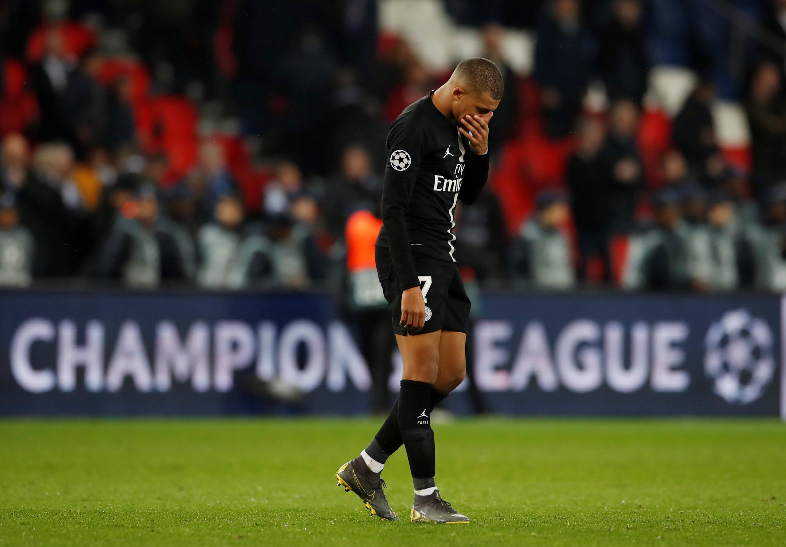 Mbappe looks dejected