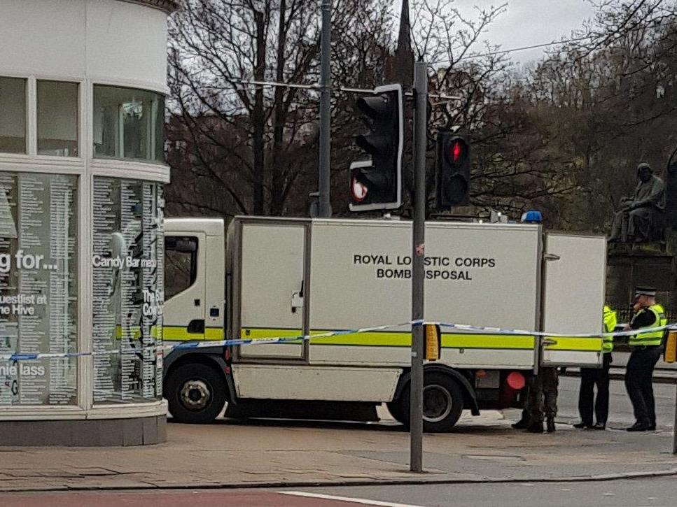 Bomb disposal unit on Princes Street on Thursday