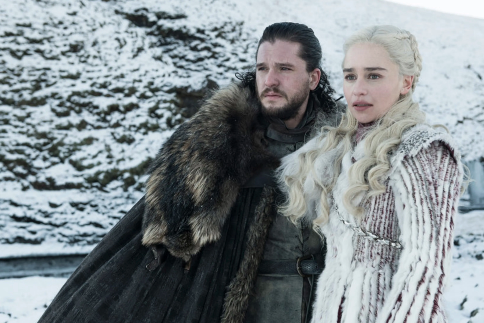 Kit Harrington and Emilia Clarke play Jon Snow and Daenerys Targaryen in ‘Game of Thrones’