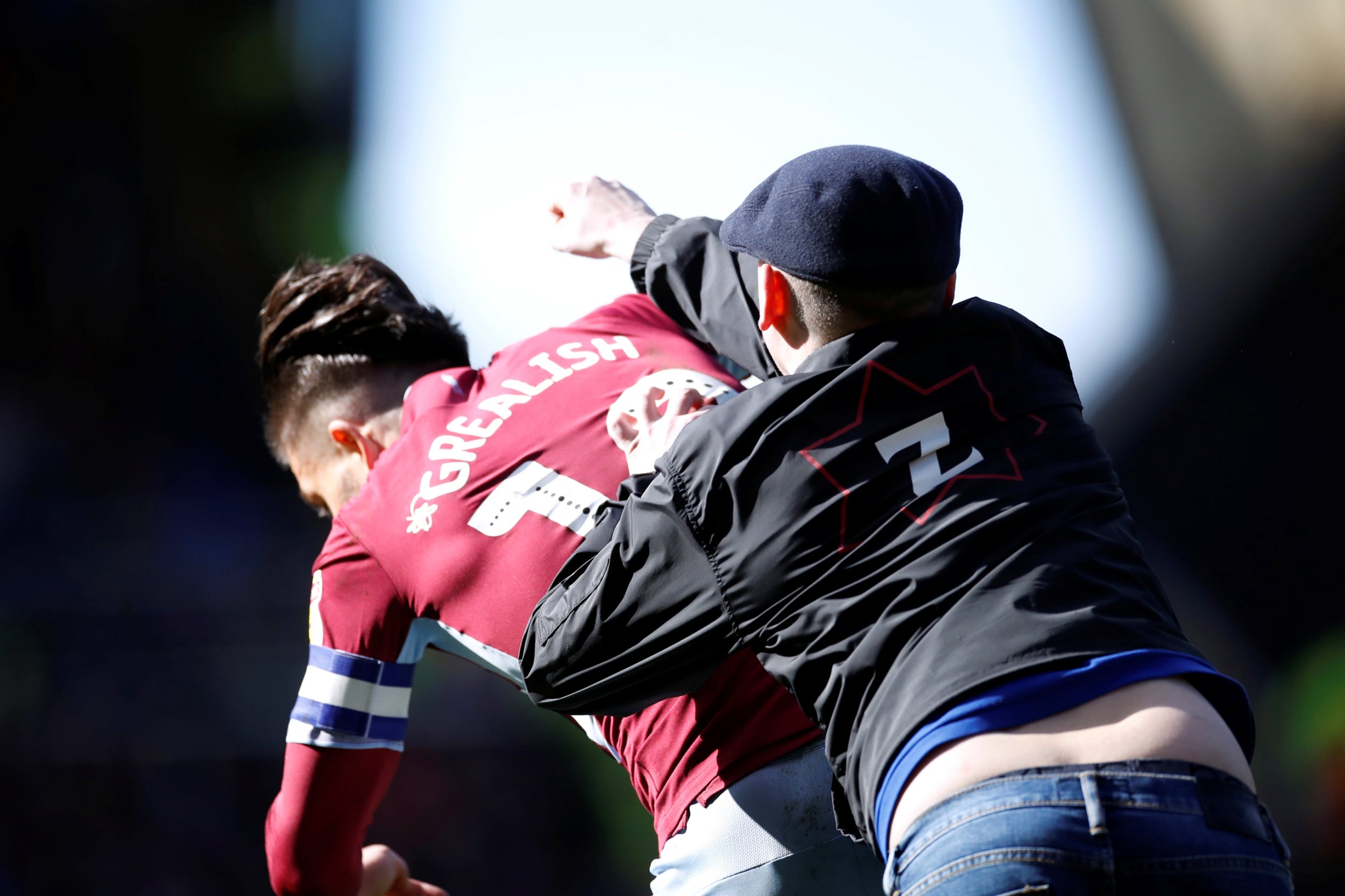 Grealish was assaulted from behind by a Birmingham City fan