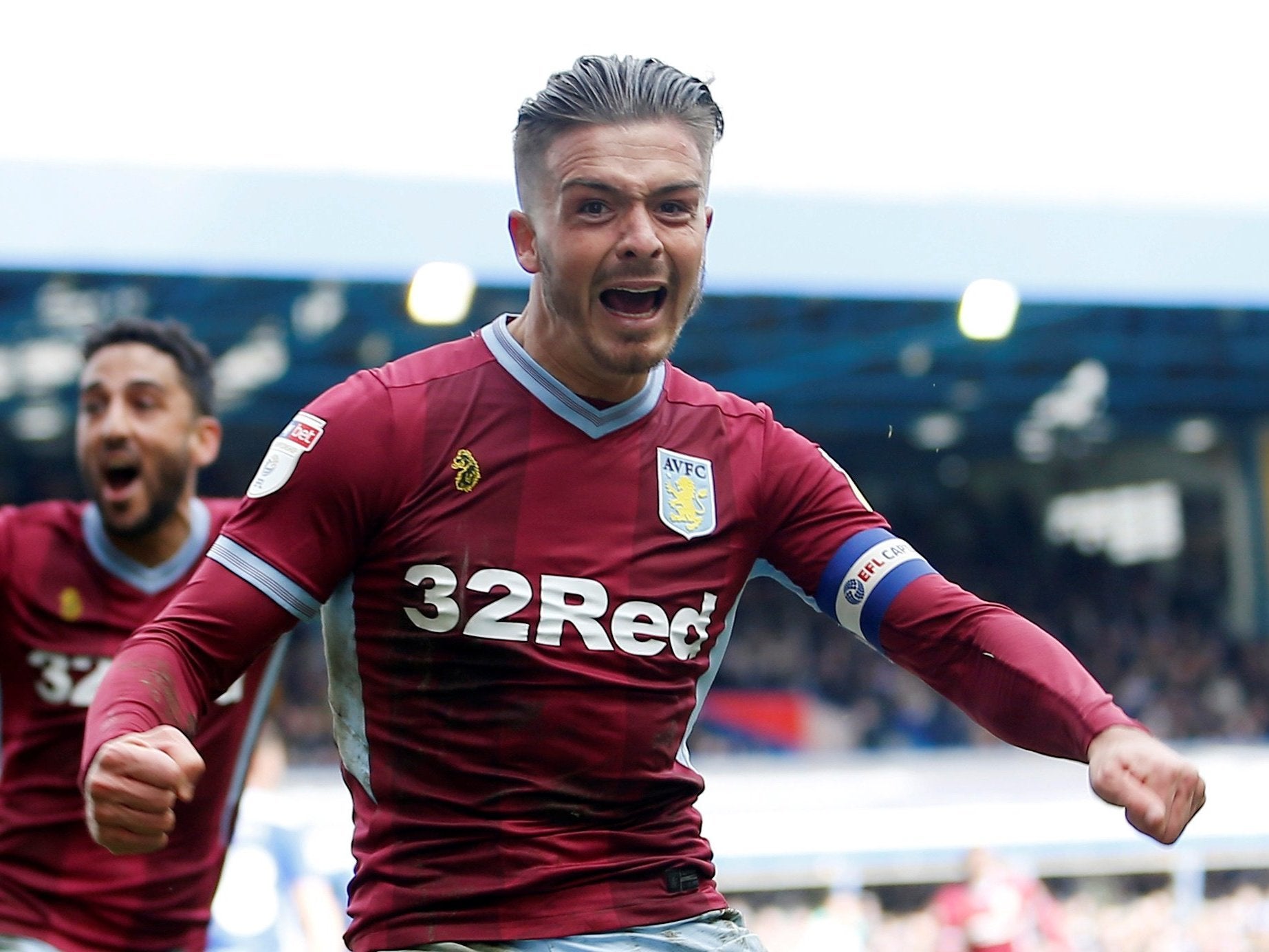 Grealish celebrates his goal vs Birmingham