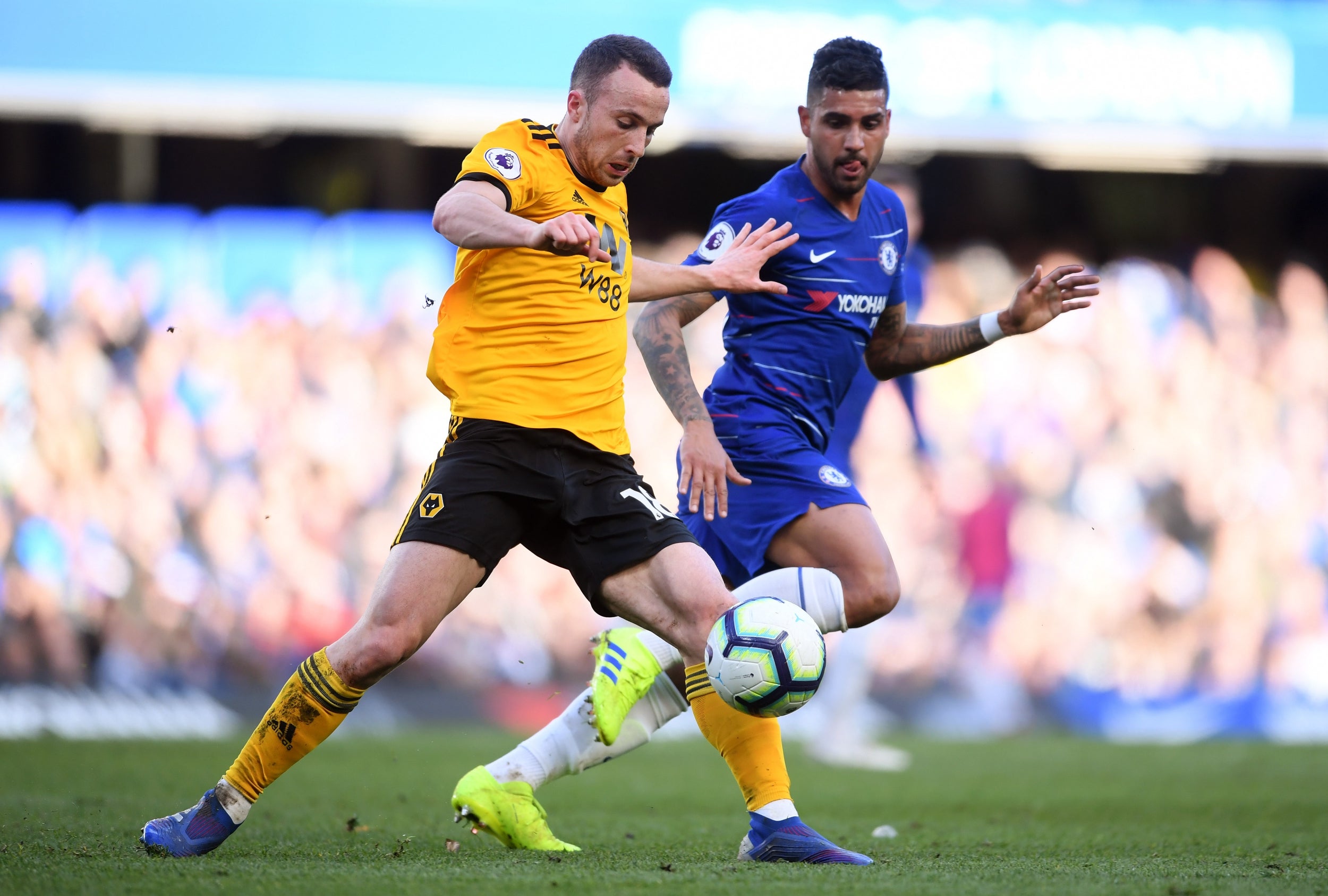 Diogo Jota in action against Chelsea over the weekend