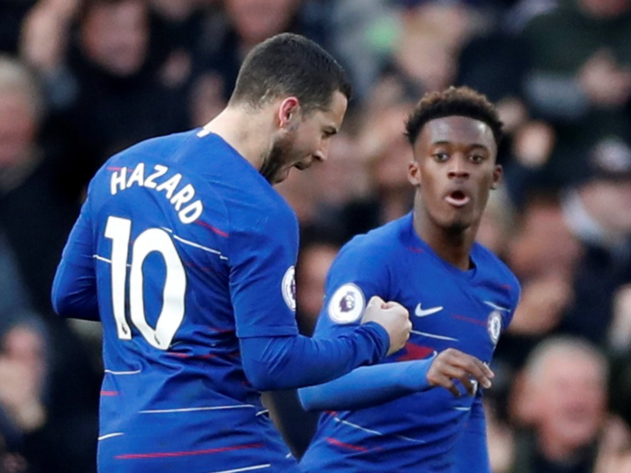 Hazard celebrates his equaliser