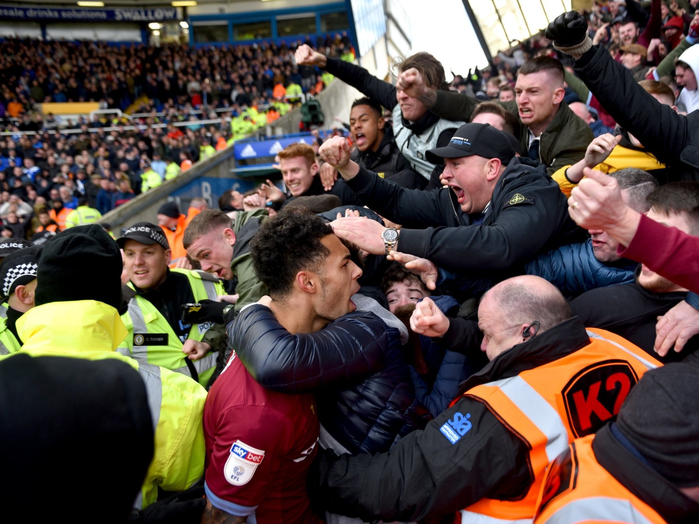 Grealish was also involved in an altercation with a steward after celebrating his goal with the Villa fans