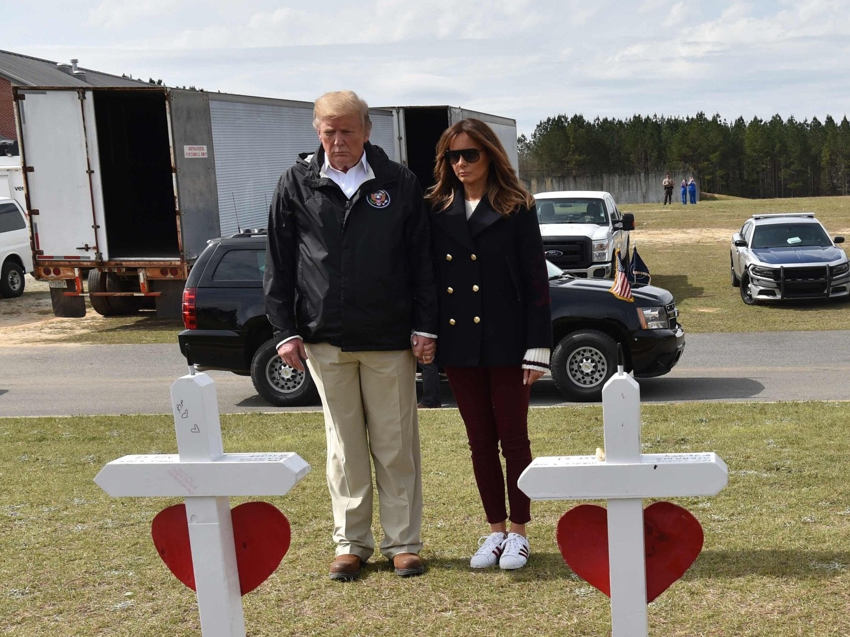 US president Donald Trump and first lady Melania Trump in Alabama