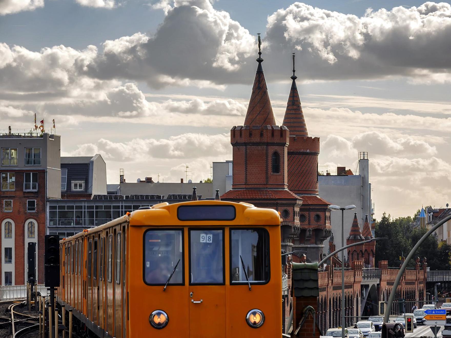 S-Bahn train on Oberbaum Bridge