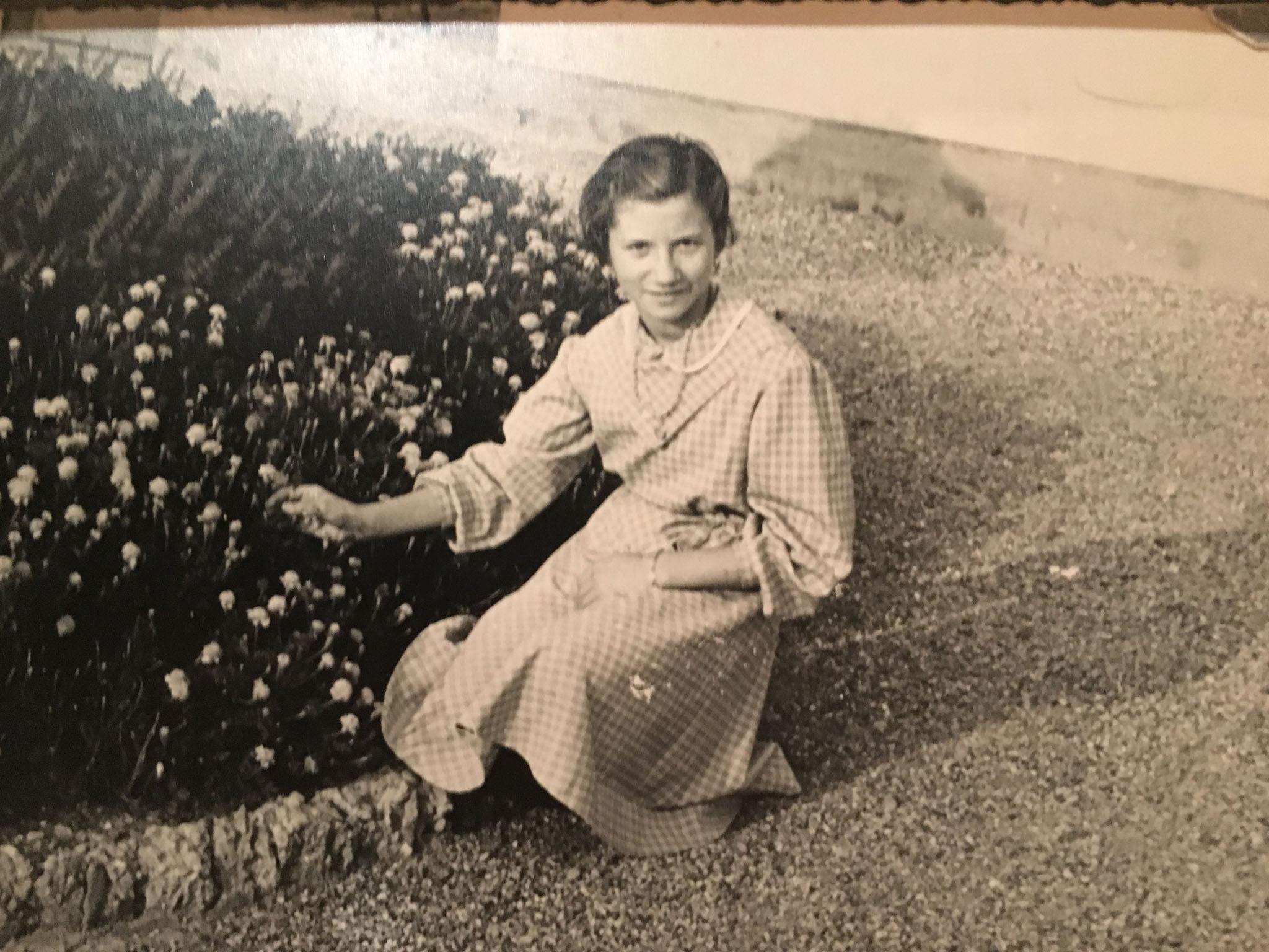 Nick’s mother, kneeling by a flowerbed (Nick Duerden)