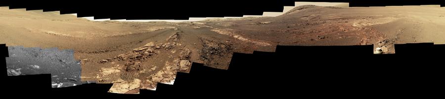 This 360-degree panorama is composed of 354 images taken by the Opportunity rover's Panoramic Camera