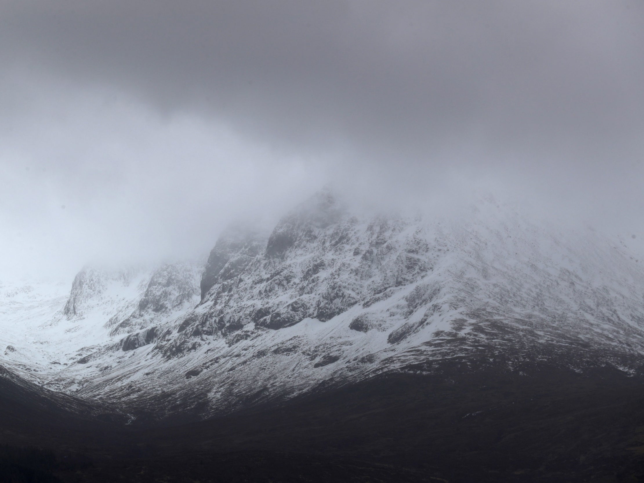 The four were airlifted from the mountain in wind chill temperatures of minus 20C