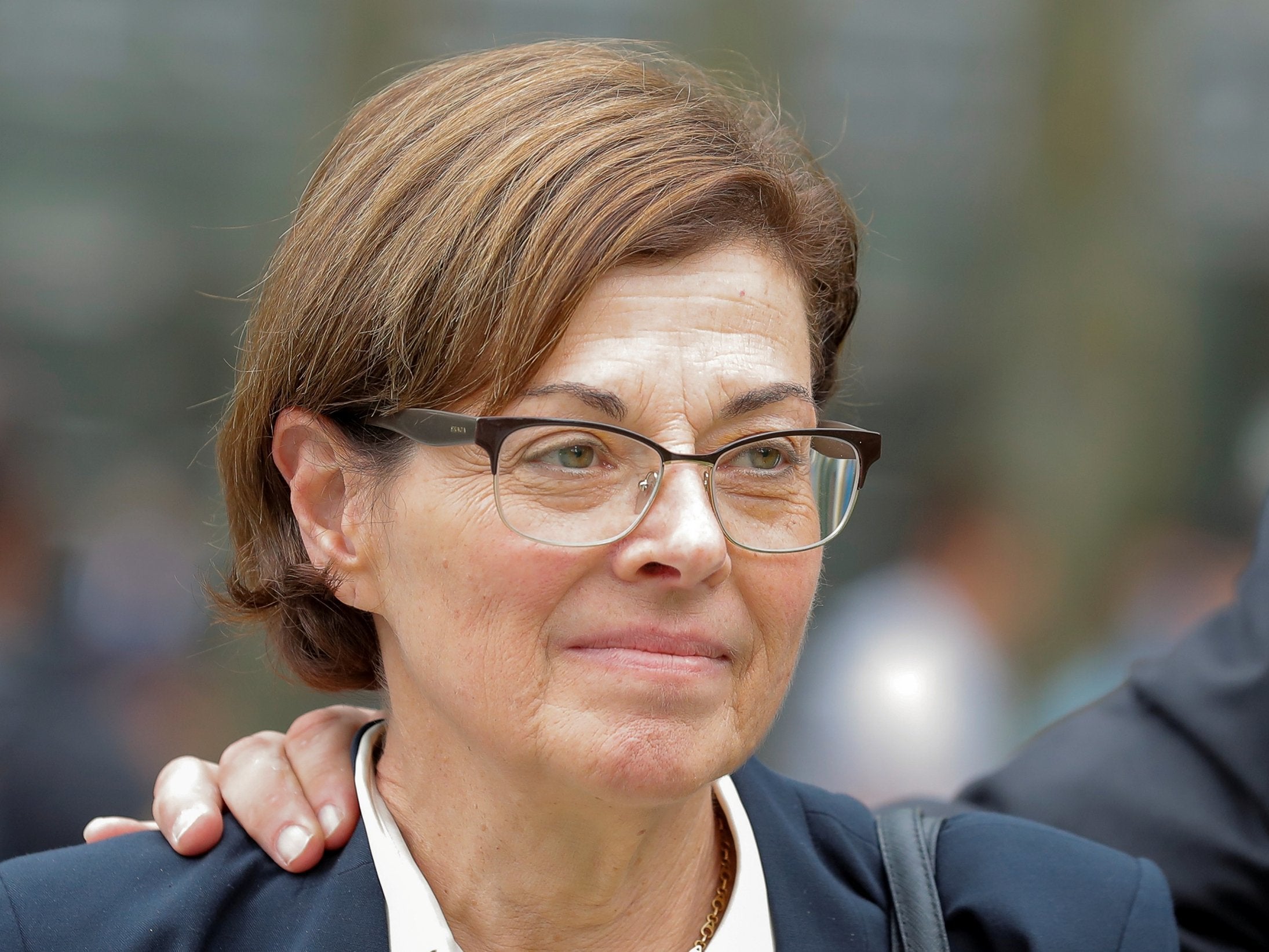 Nancy Salzman outside federal courthouse in Brooklyn (Reuters)