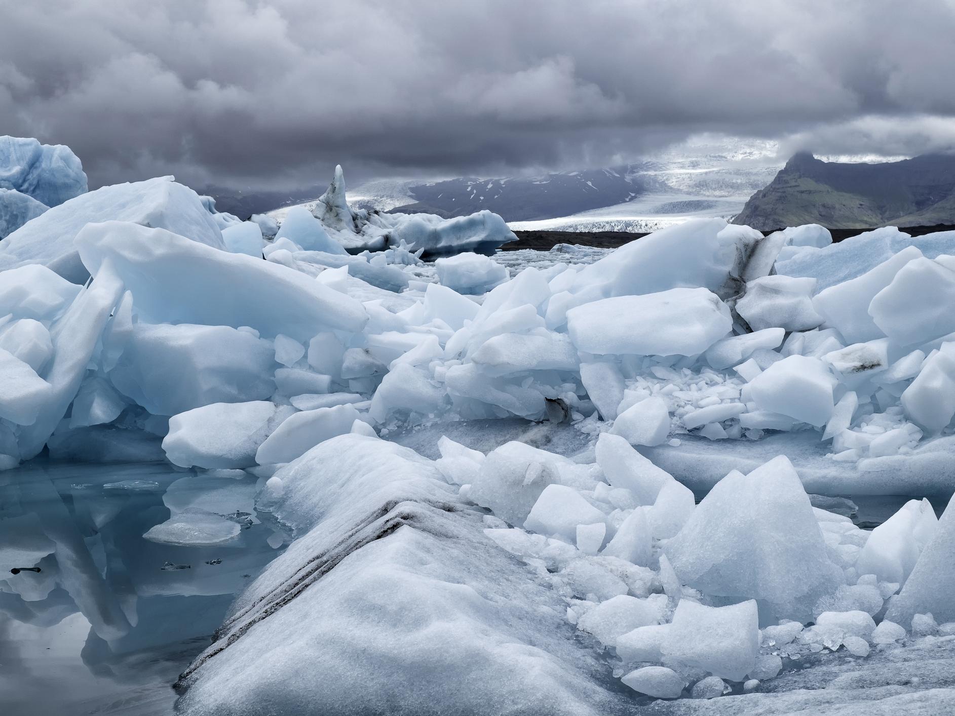 The island’s glacial cover has decreased by 300 square miles over the past 20 years