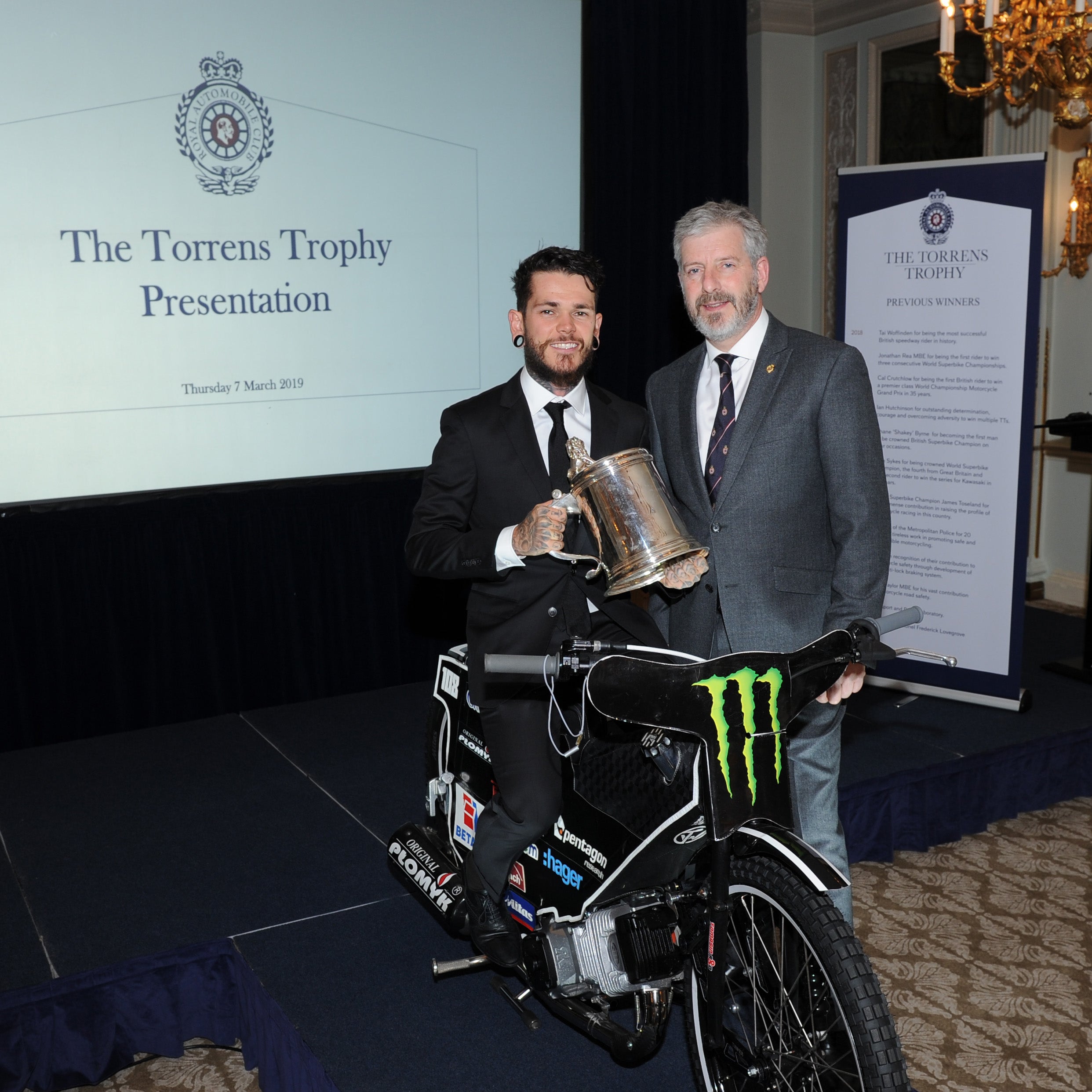 Woffinden and Barrie Baxter, chairman of the Torrens Trophy nominations committee