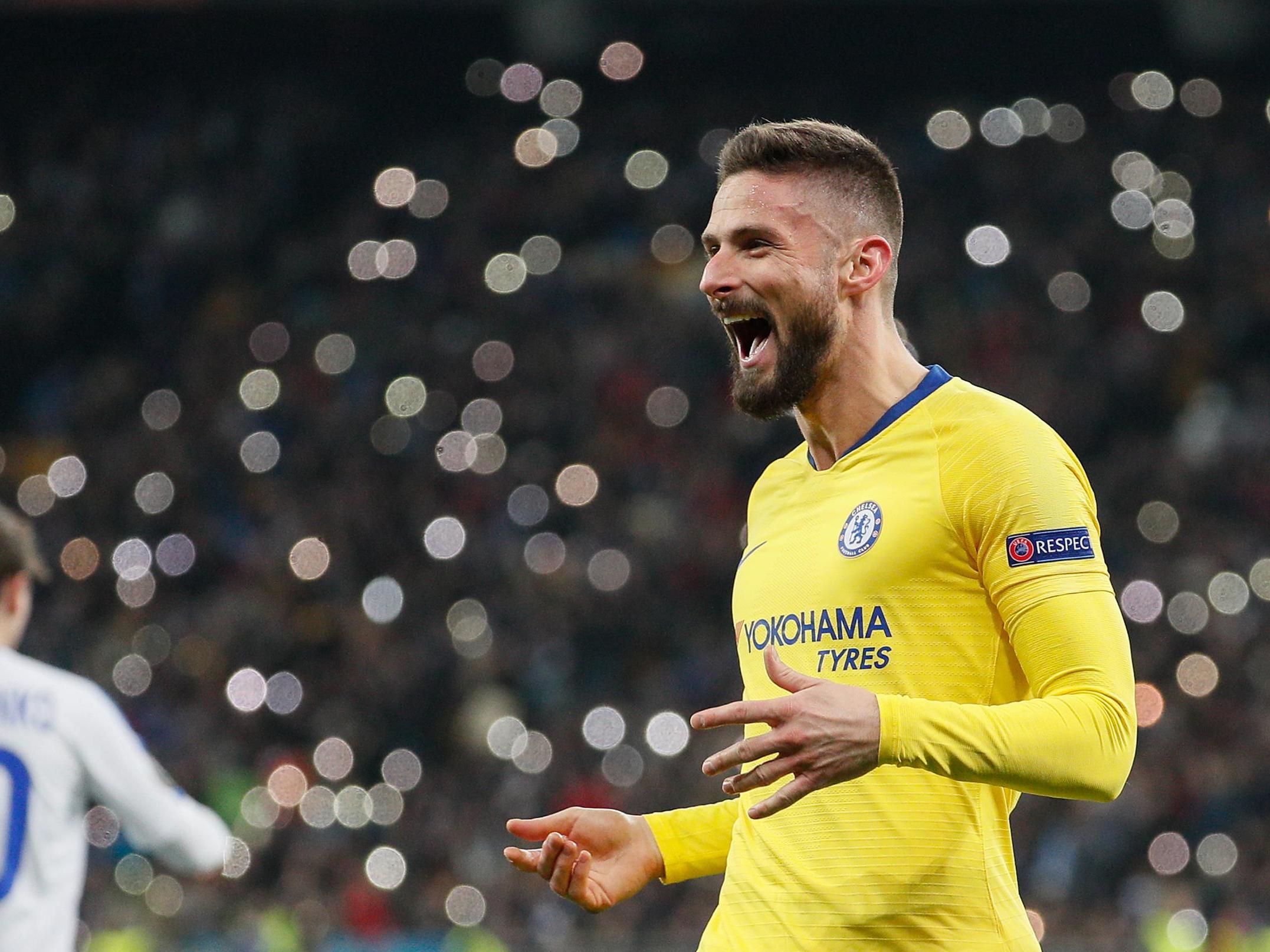 Olivier Giroud score three as Chelsea blew away Dynamo Kiev