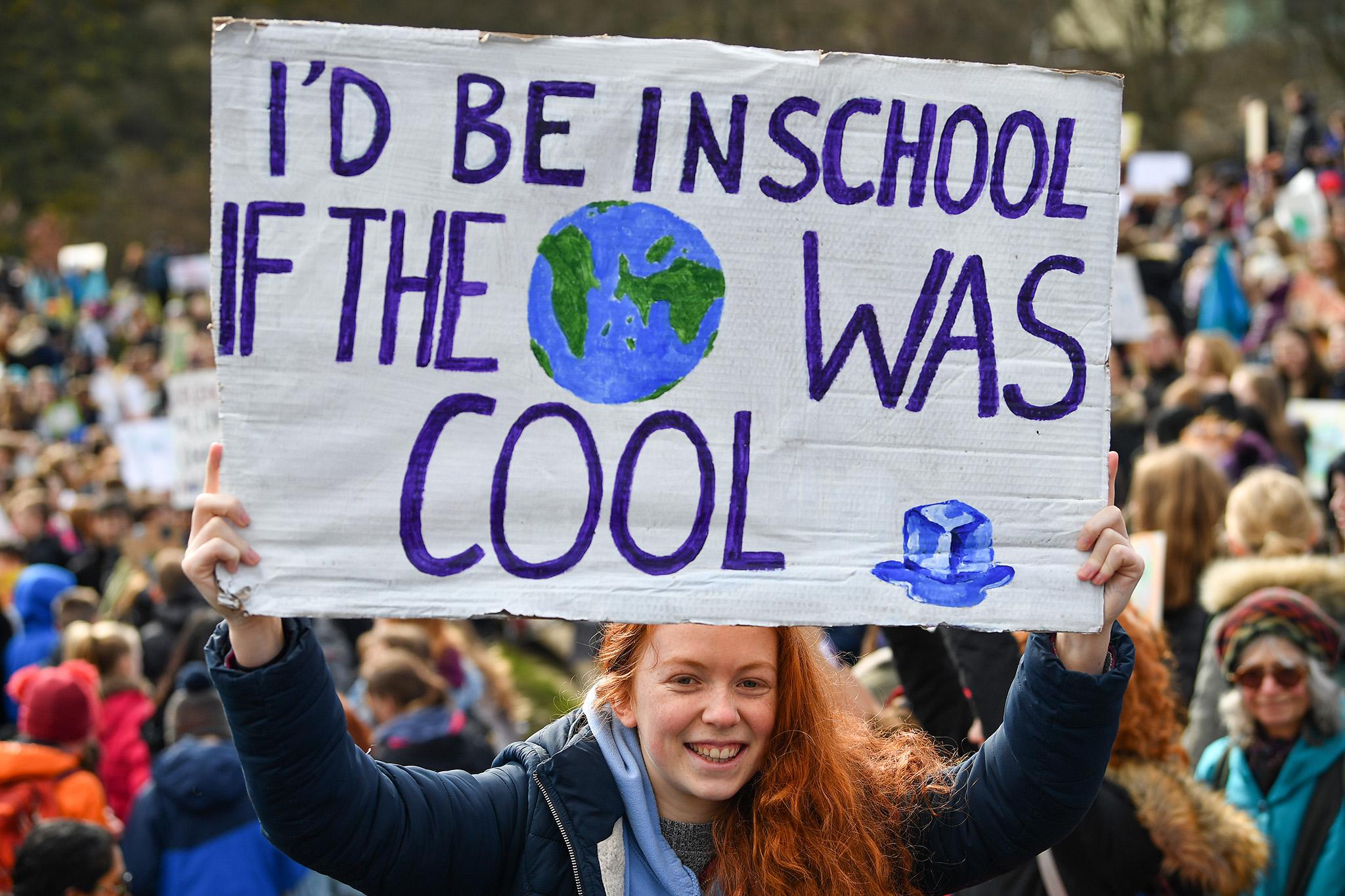 A climate protest back in 2019