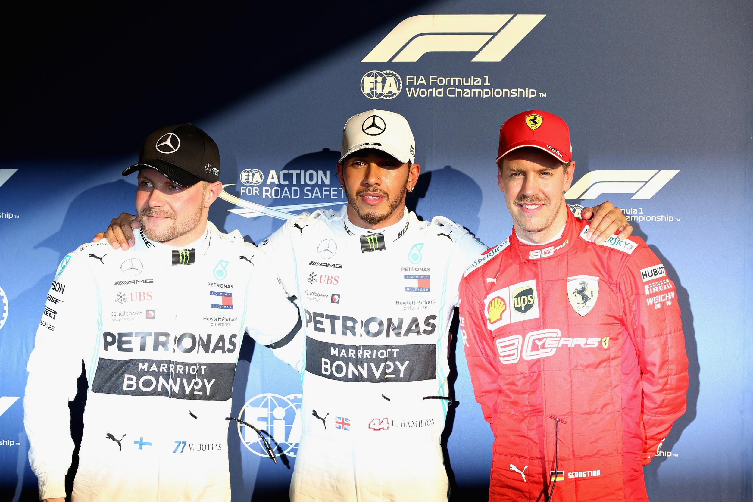 Hamilton starts the Australian Grand Prix ahead of Bottas and Vettel (Getty)