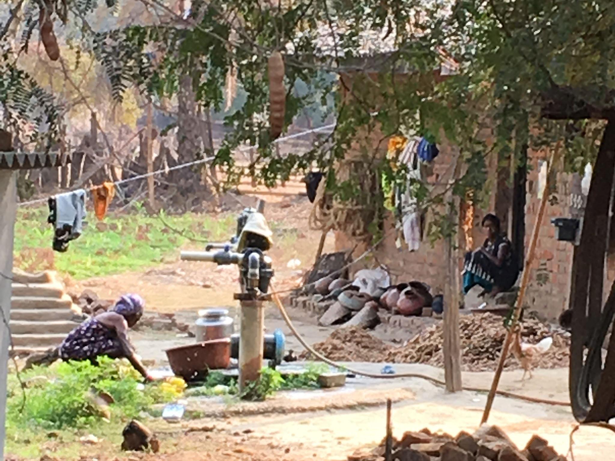 Villagers washing clothes – no one was interested in the project