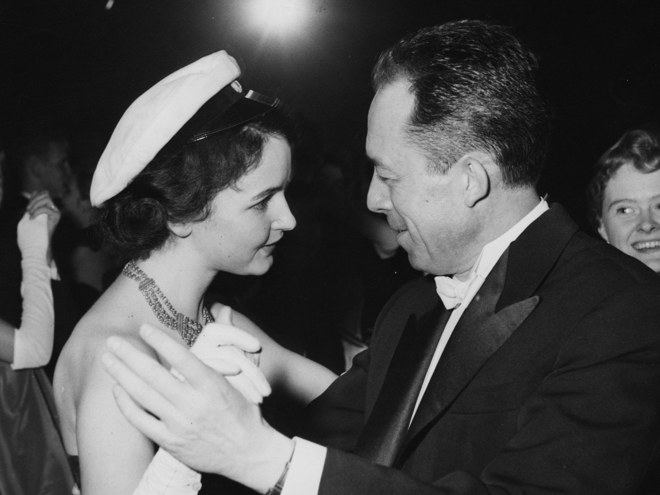 Dancing with actor Torun Moberg after being awarded his 1957 Nobel Prize in Stockholm