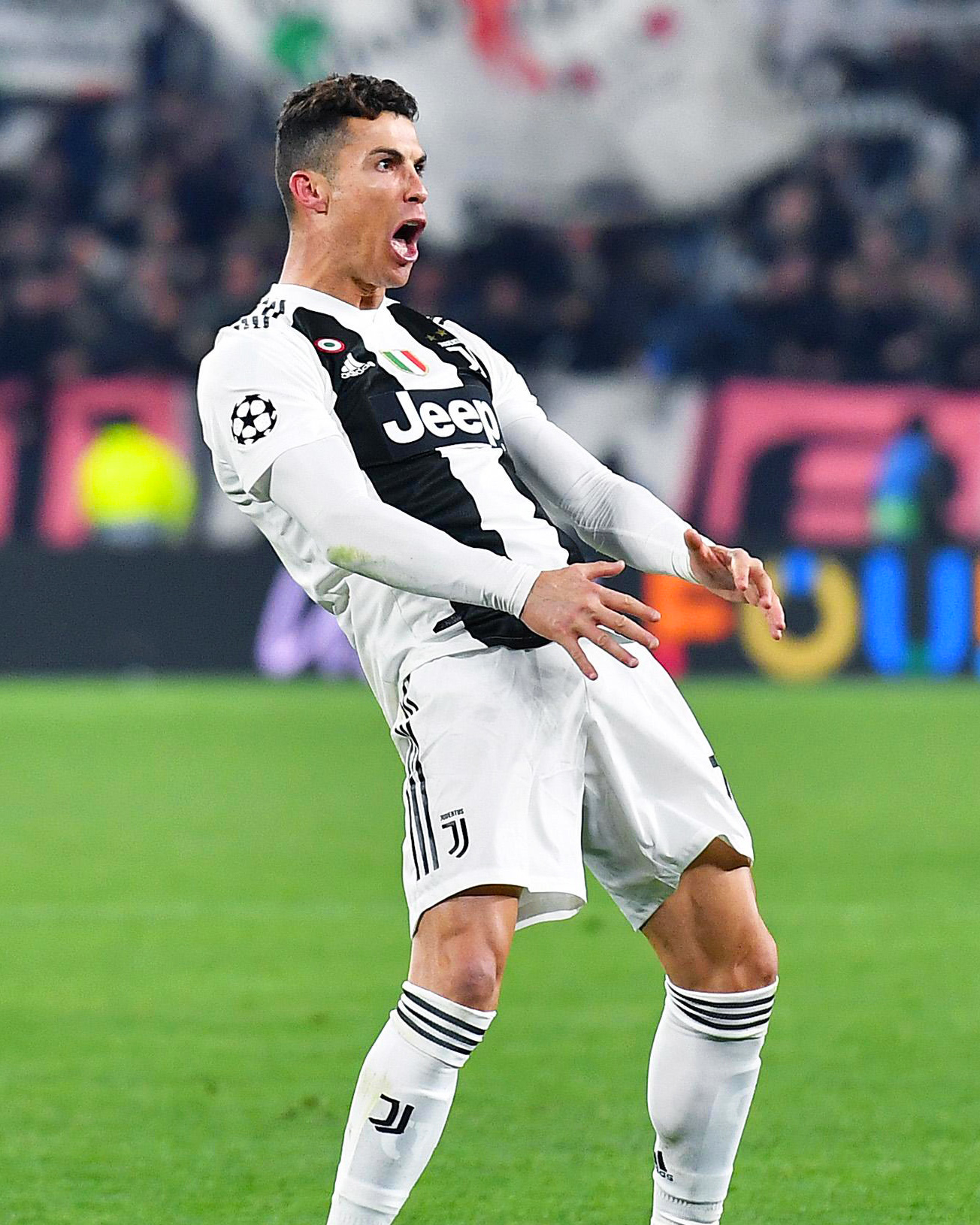 Ronaldo celebrated with an obscene gesture