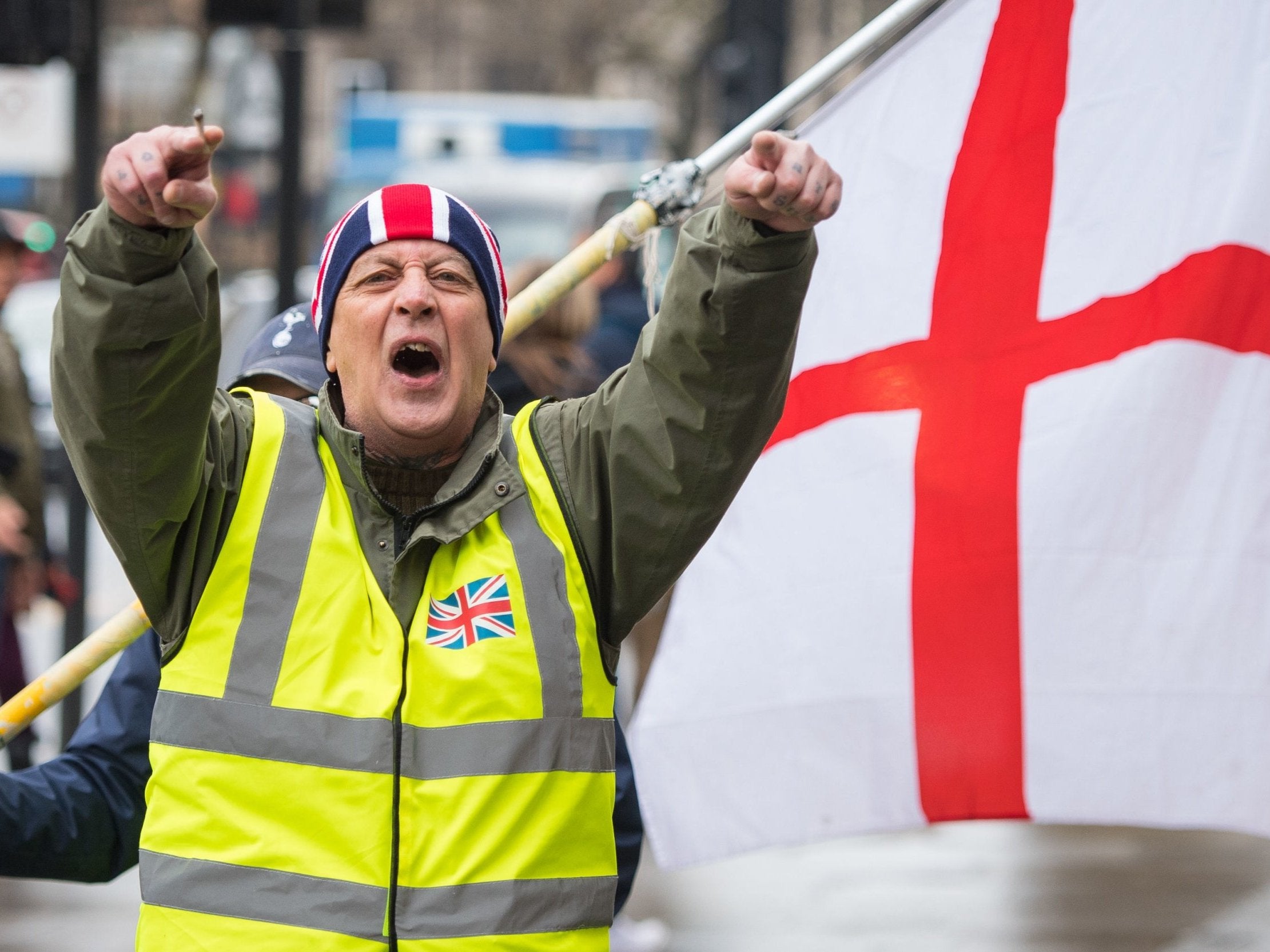 Supporters of James Goddard outside Westminster Magistrates’ Court on 19 March (PA)