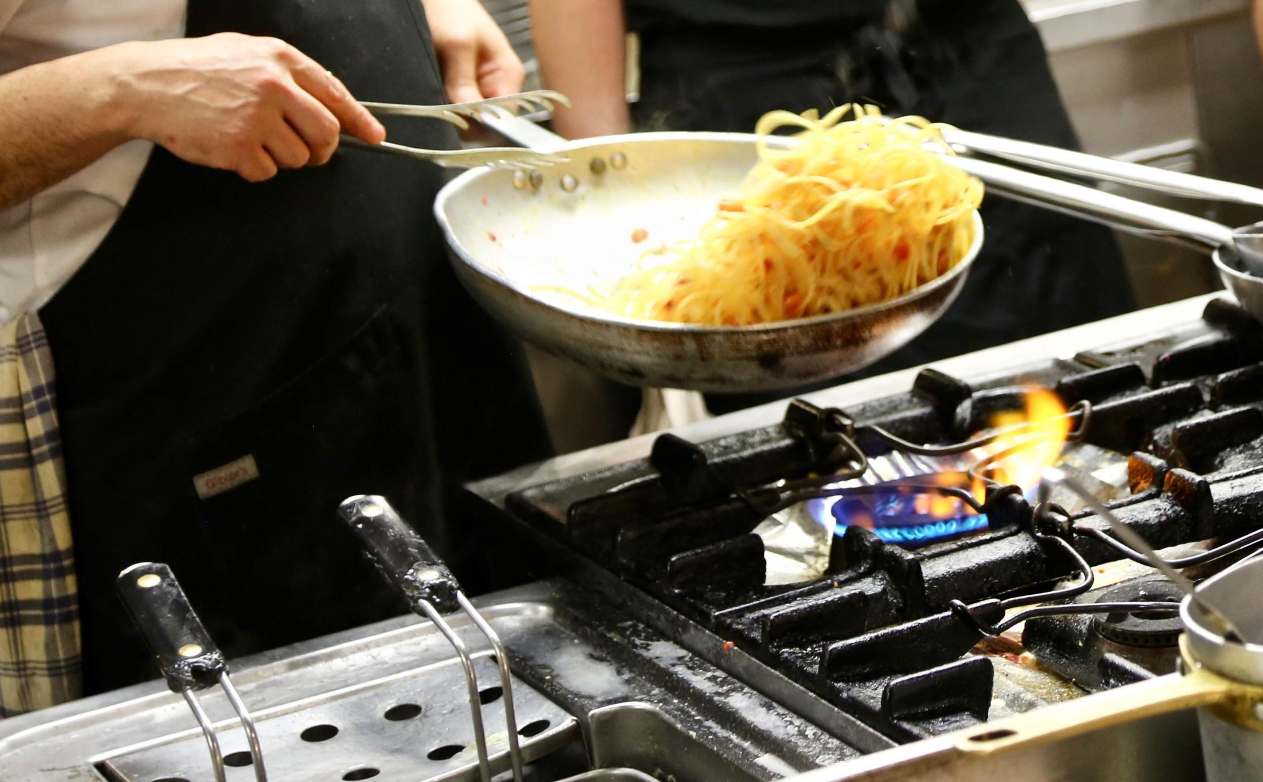 The pasta course on the gourmet tasting menu