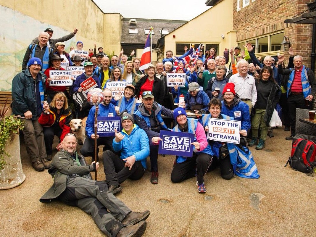 Walkers on the pro-Brexit March to Leave