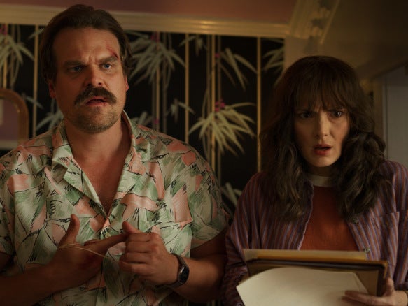 David Harbour as sheriff Jim Hopper and Winona Ryder as Joyce Byers